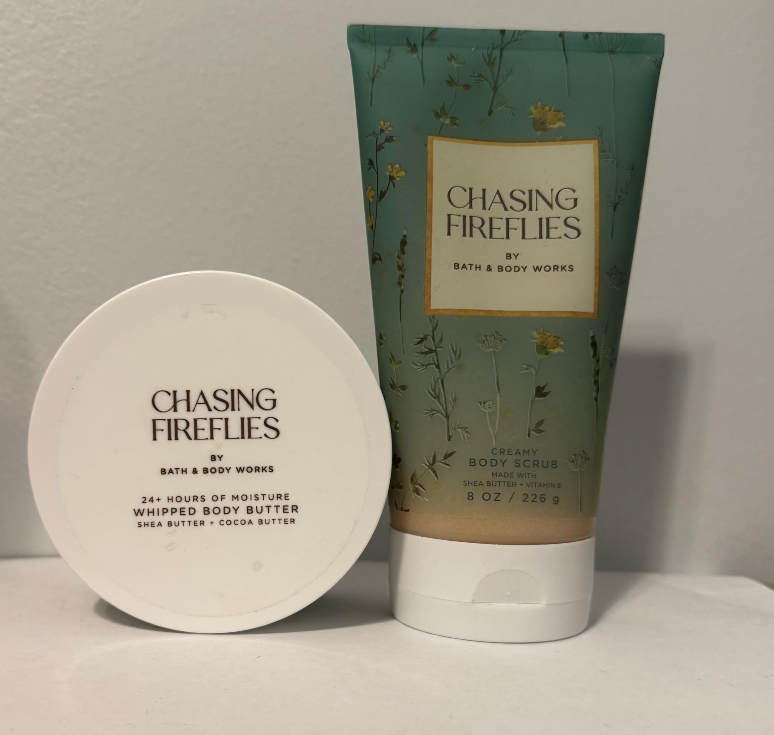 BBWs Chasing Fireflies Creamy Body Scrub & Whipped Body Butter Duo Set - Exfoliating & Moisturizing Body Care for Dry Skin - Perfect for Spa Day, Self Care Routine & Gift Giving