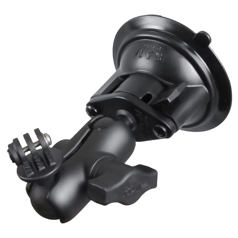 RAM Mounts Twist-Lock Suction Cup Mount with Universal Action Camera Adapter - Suitable for Cars, Bikes, and More
