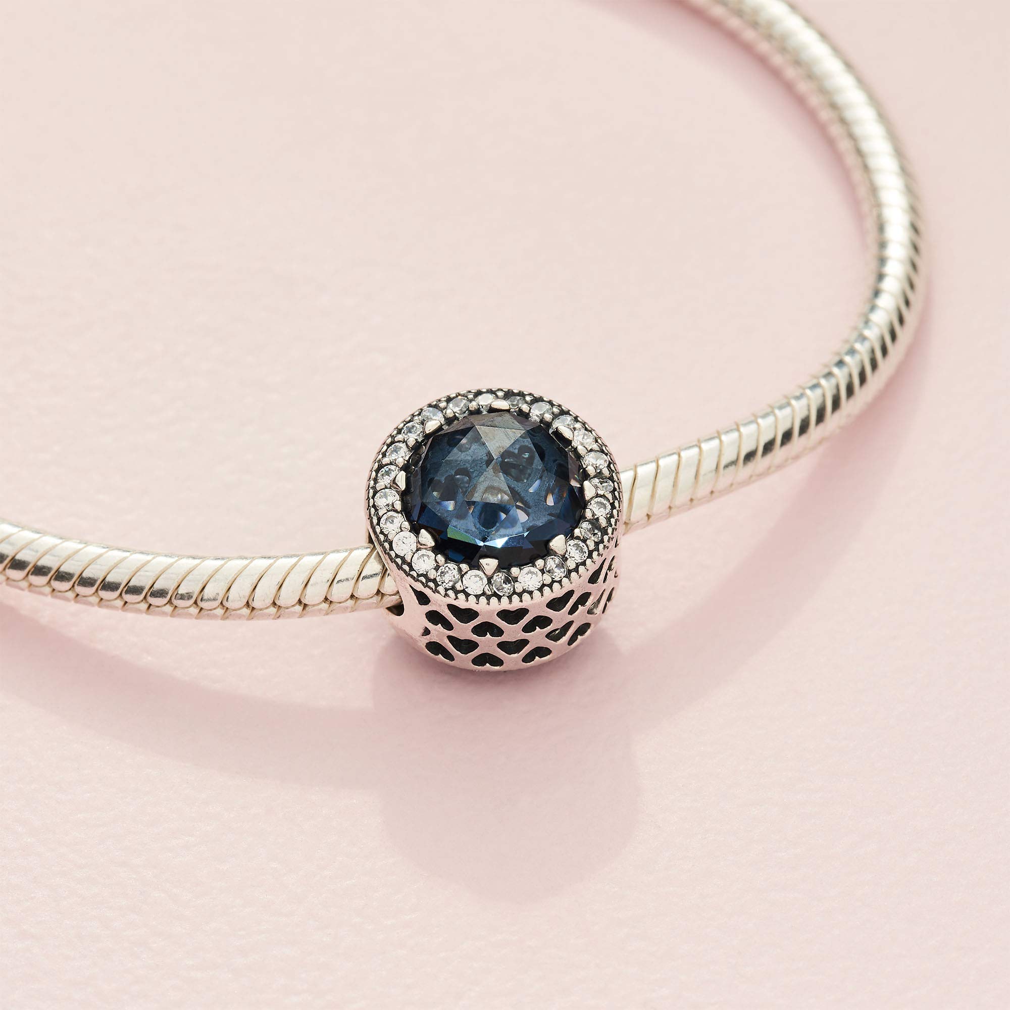 PANDORA Sparkling Dark Blue Charm Bracelet | Sterling Silver & Cubic Zirconia Jewelry | Elegant Women's Gift for Anniversary, Birthday & Special Occasions