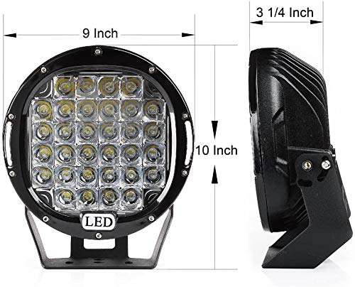 2-Pack 225W 9 Inch LED Work Light Bar - Waterproof Spot Beam Off-Road Lights for Trucks, Boats, Cars, ATV, UTV, SUV (12V/24V) - Perfect for Night Driving, Foggy Conditions & Off-Road Adventures