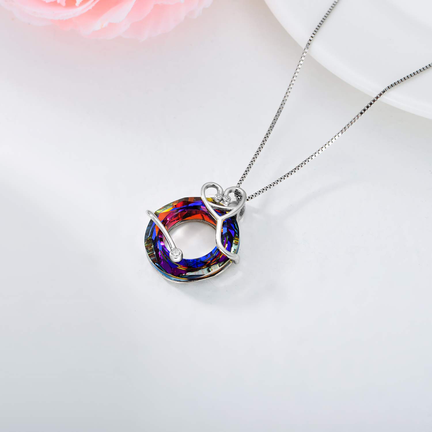 TOUPOP 925 Sterling Silver Nurse Necklace with Crystal - RN Medical Caduceus Pendant Jewelry for Women, Nurses, Doctors, Students & Moms - Perfect for Birthday, Graduation & Appreciation Gifts - Ideal for Work, School & Special Occasions