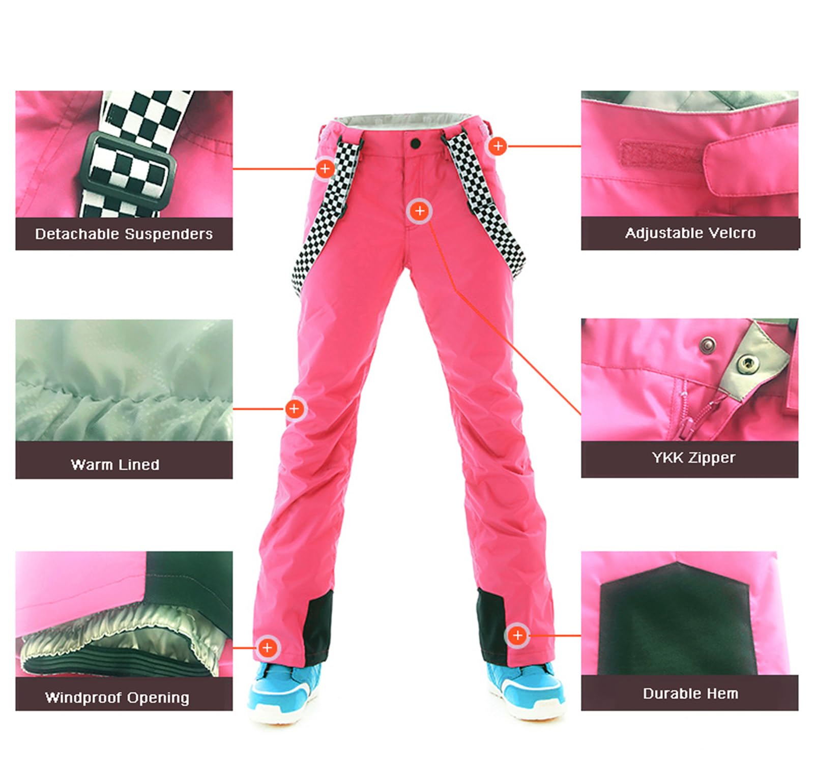 GS SNOWING Women's Ski Jacket & Pants Set - Windproof Waterproof Insulated Snowsuit for Winter Warmth - Perfect for Snowboarding, Skiing & Cold Weather Activities