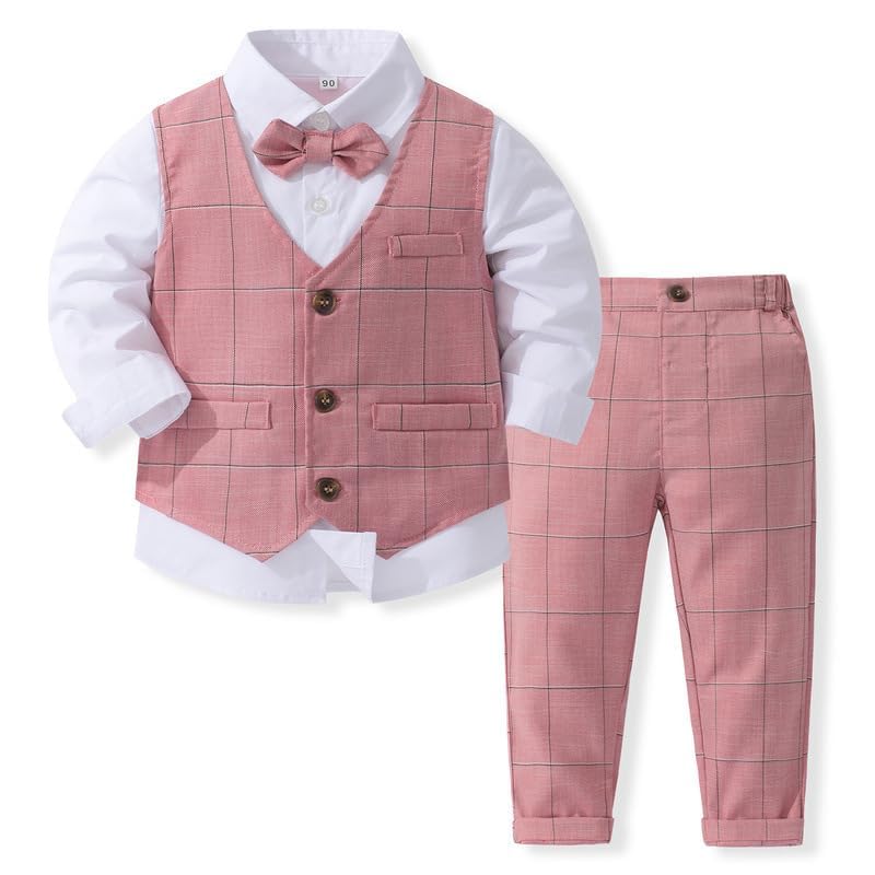 4-Piece Baby Boy Formal Suit Set - Gentleman Bowtie Tuxedo Outfit for Toddler Wedding & Party | Perfect for Special Occasions, Photos & Holidays