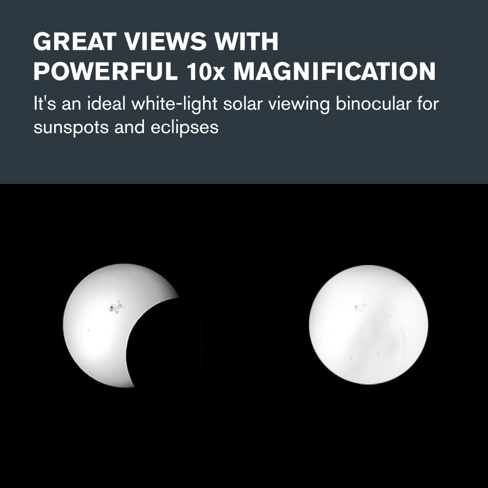 Celestron EclipSmart Safe Solar Eclipse Binoculars – ISO 12312-2 Certified 10x Magnification Binoculars for Sun Viewing – Multi-Coated Optics for Solar Eclipses, Transits & Sunspots – Perfect for Astronomy Enthusiasts & Eclipse Chasers