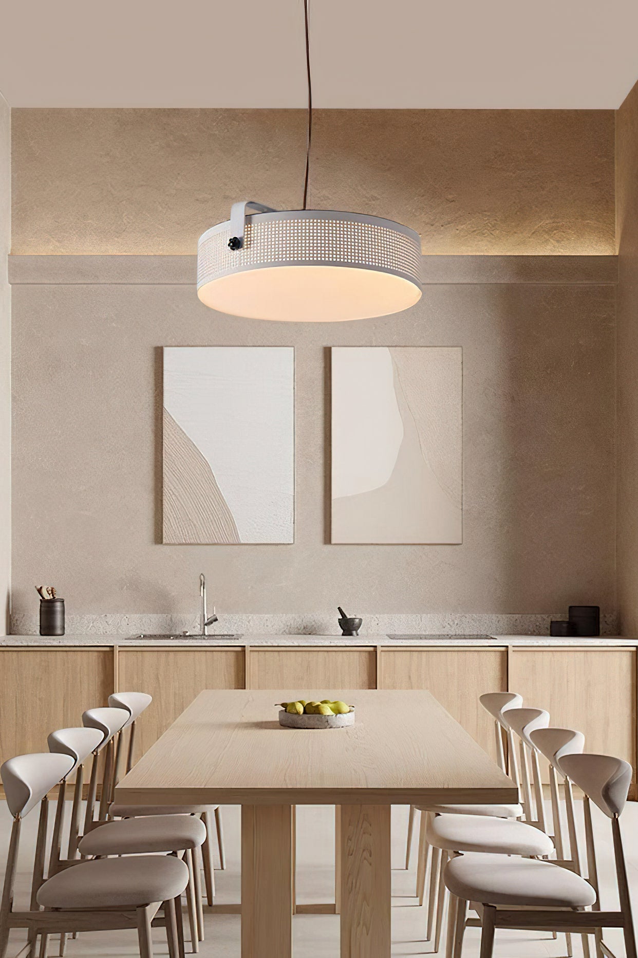 Modern Dana Round Pendant Light - Vintage Industrial Ceiling Lamp with Metal Shade - Perfect for Dining Room, Kitchen Island, Bedroom or Living Room Lighting