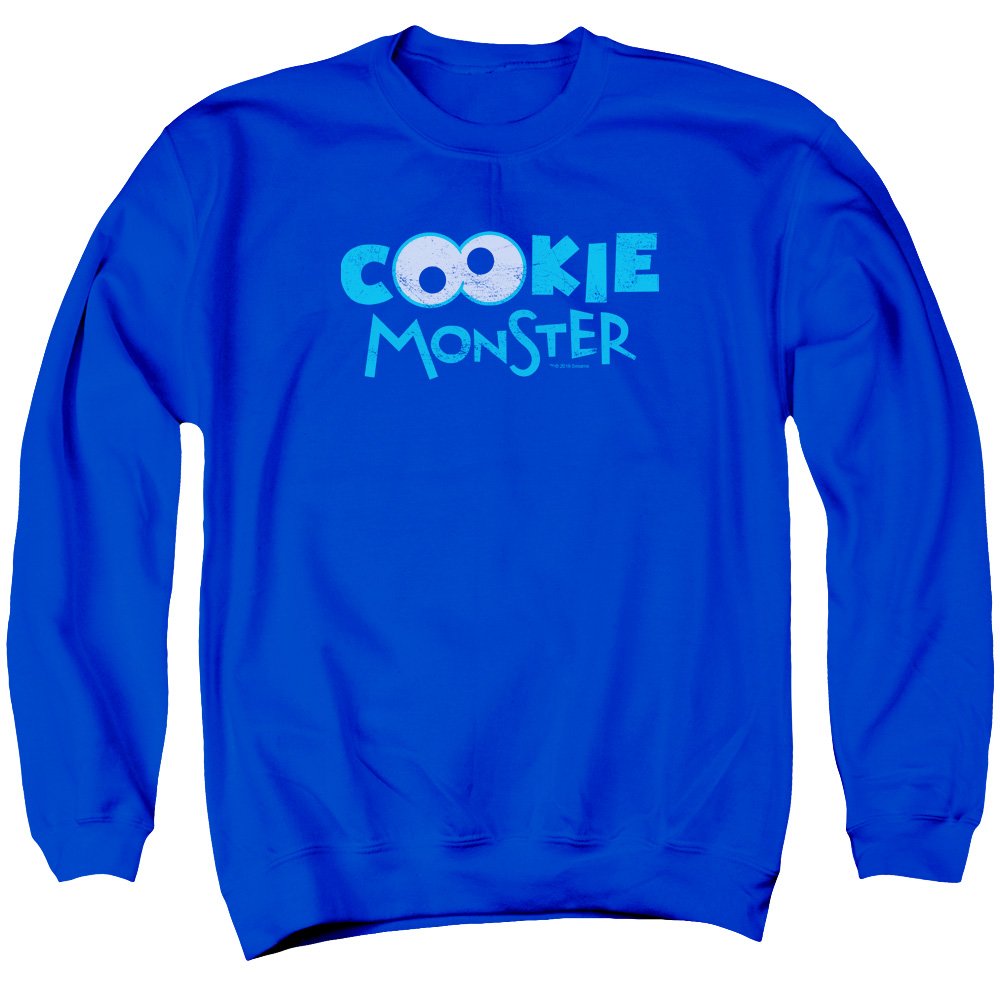 Sesame Street Cookie Monster Eyes Unisex Adult Crewneck Sweatshirt for Men & Women - Casual Wear, Cosplay & TV Show Merchandise Gift