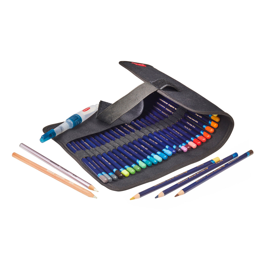 Derwent Pencil Wrap Black - Premium Pencil Case for Artists & Students - Perfect for Sketching, Drawing & School Supplies Organization