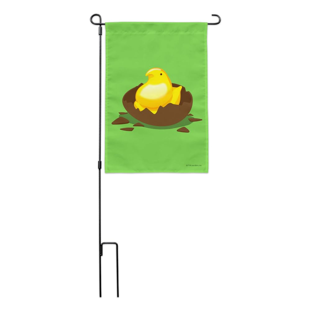 Peeps Hatching from Chocolate Easter Egg - Spring Garden Decoration, Outdoor Yard Flag for Easter Decorations, Holiday Party & Seasonal Home Decor