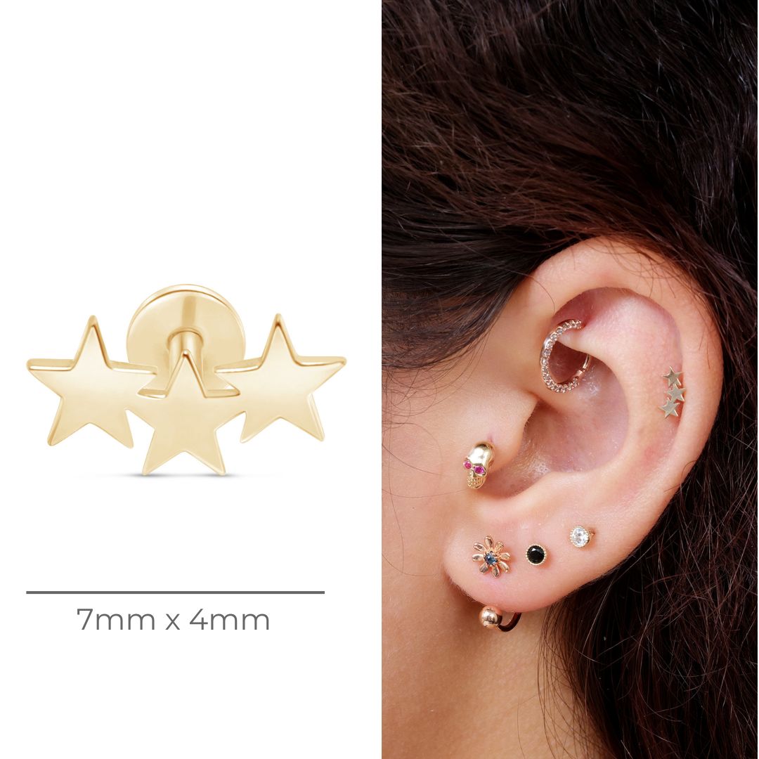 14K Solid Yellow Gold Flat Back Stud Earrings for Women - Minimalist Elegance for Everyday Wear, Parties & Special Occasions