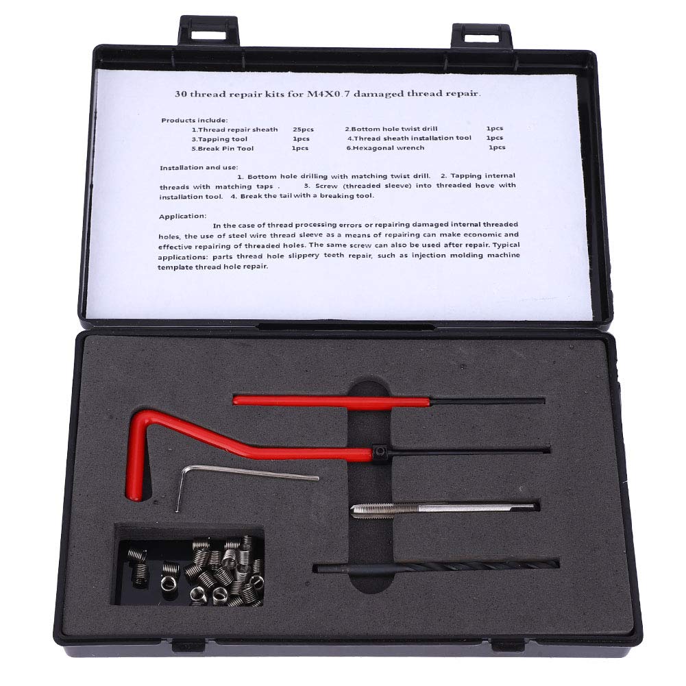 Stainless Steel Threaded Insert Kit - High Strength Anti-Rust Thread Repair for Auto Parts, Microwave Communication & Air Separation Equipment | Perfect for Automotive Maintenance, Industrial Machinery Repair & Equipment Assembly