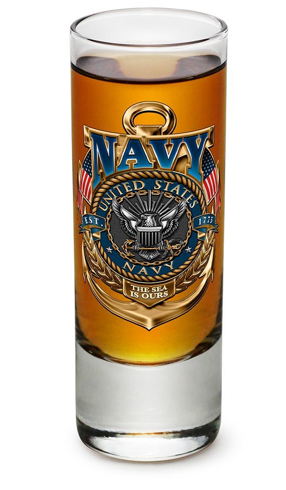 US Navy Shot Glasses Set of 36 (2 Oz) - Patriotic Military Gifts for Men & Women - Perfect for Navy Parties, Home Bars & Themed Events