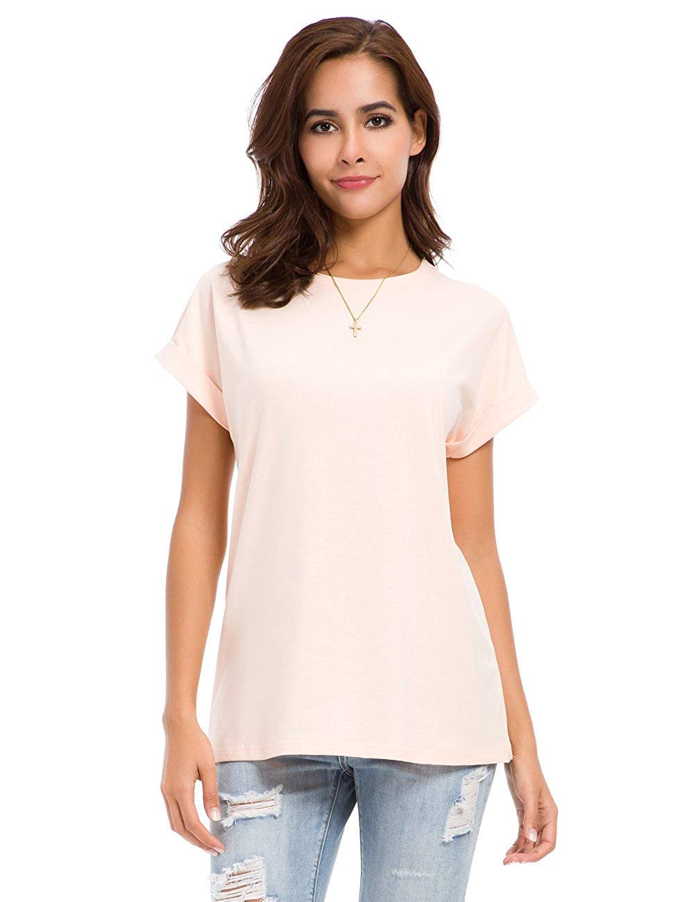 Women's Cotton Short Sleeve Loose Fit T-Shirt - Casual Comfort Top for Everyday Wear, Summer Outfits & Lounge