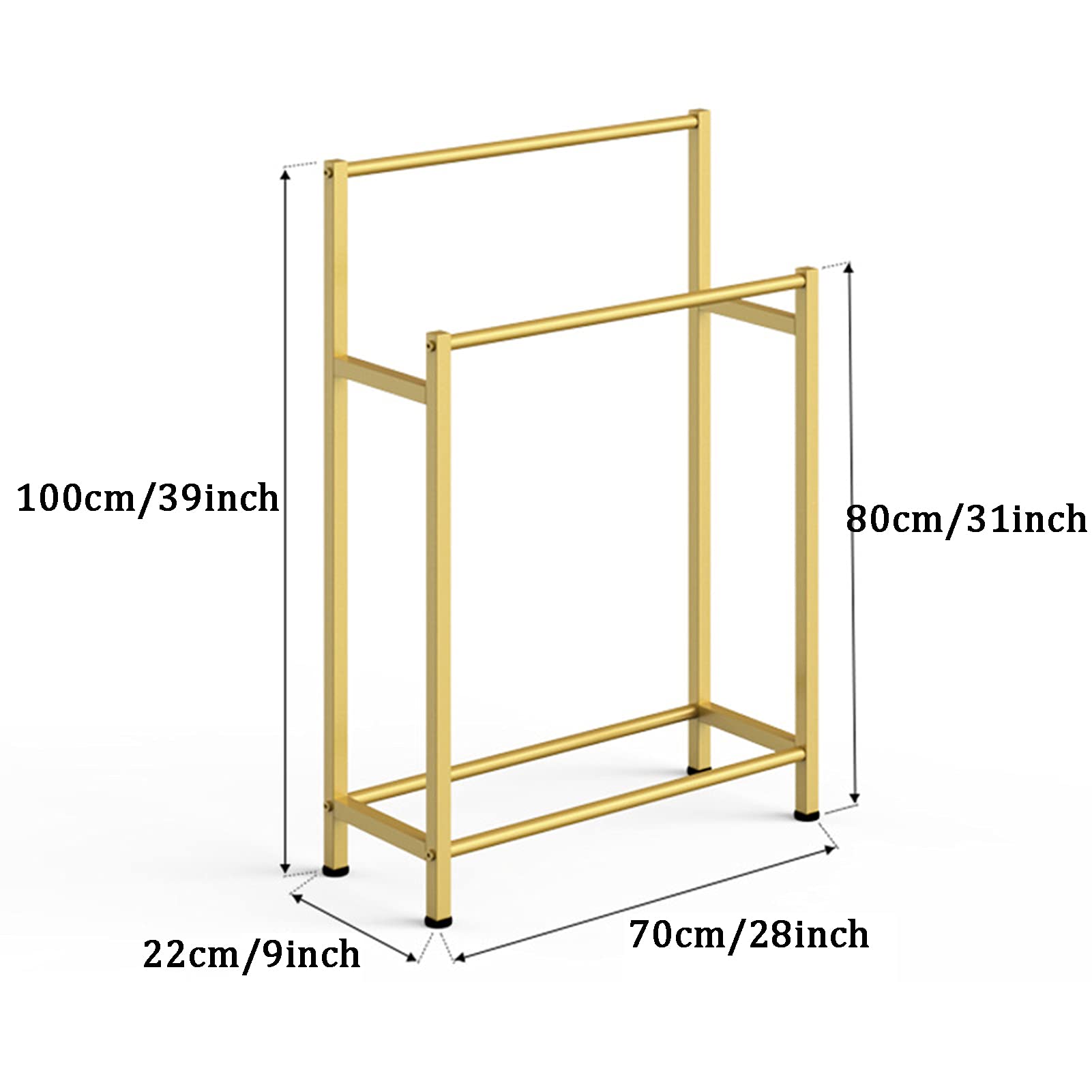 No-Drill 2-Tier Bathroom Towel Stand with Shelf - Rustproof Stainless Steel Towel Rack for Indoor/Outdoor Use - Perfect for Spa, Poolside & Home Decor