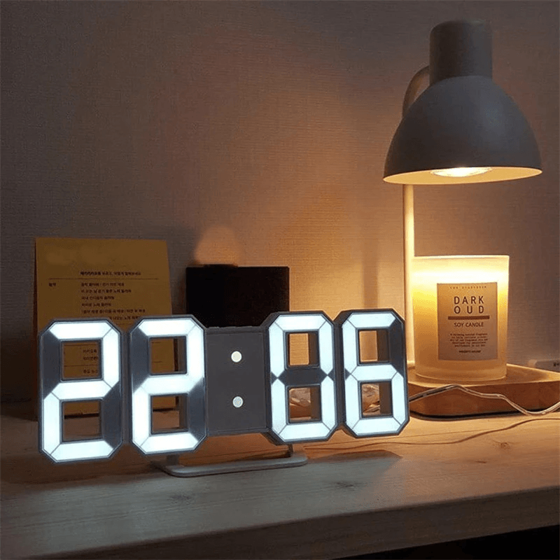 3D LED Digital Wall Clock - Modern Large Display Alarm Clock with Temperature & Date - Perfect for Home, Office, Bedroom, and Kitchen Decor