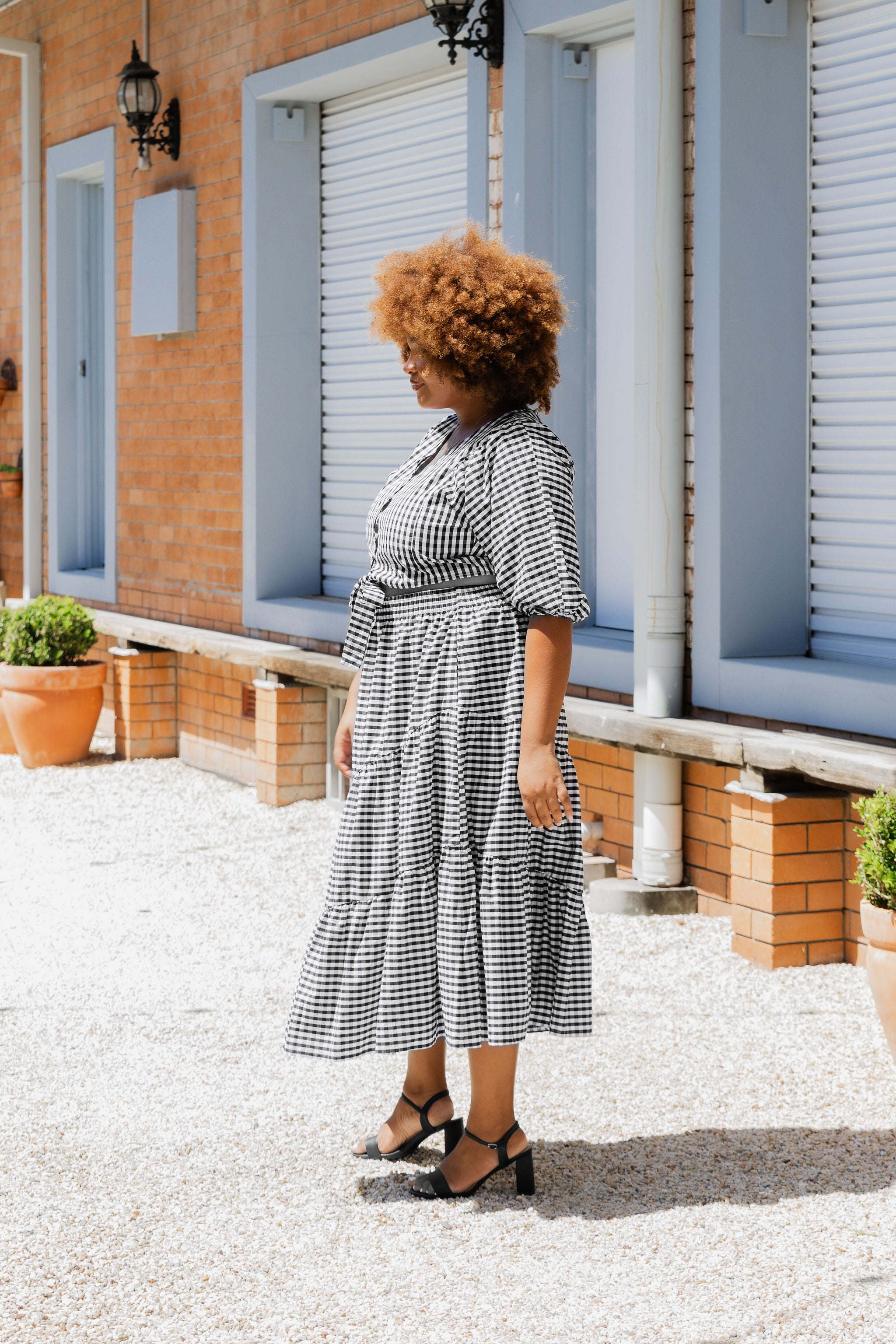 Penelope Top - Black & White Gingham Checkered Blouse for Women | Casual Summer Tops for Outing, Dating & Office Wear