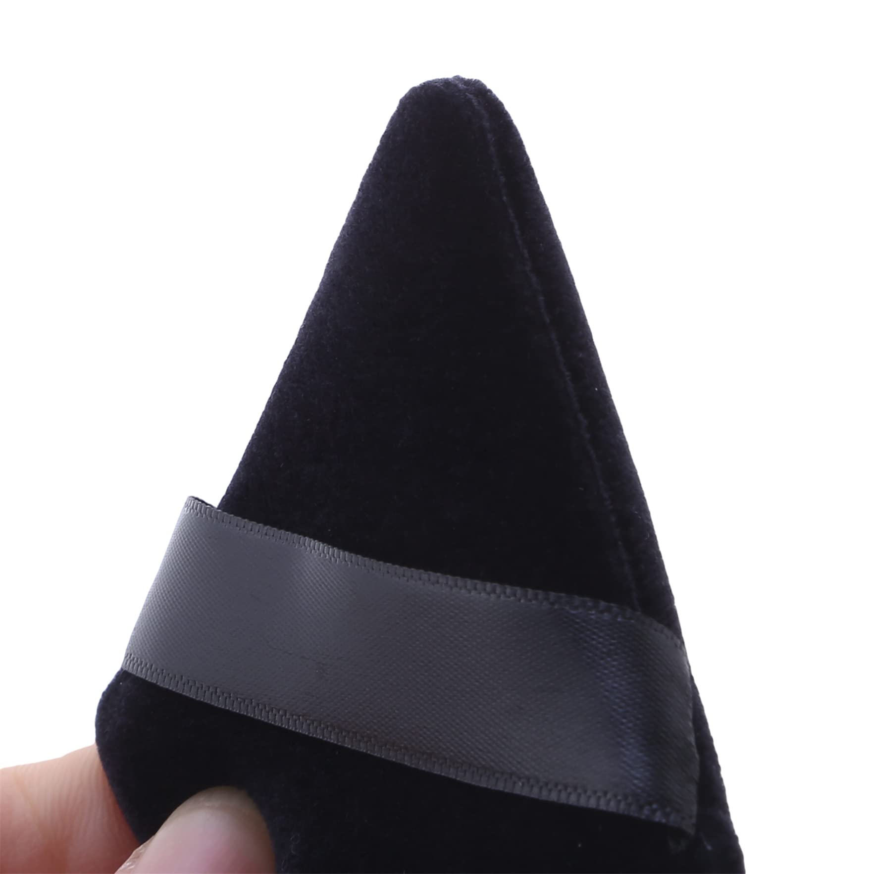 Soft Velour Triangle Powder Puff for Loose & Body Powder - Wedge Shape Makeup Sponge for Contouring, Under Eyes and Face Corners | Perfect for Professional Makeup Application & Travel Beauty Kit