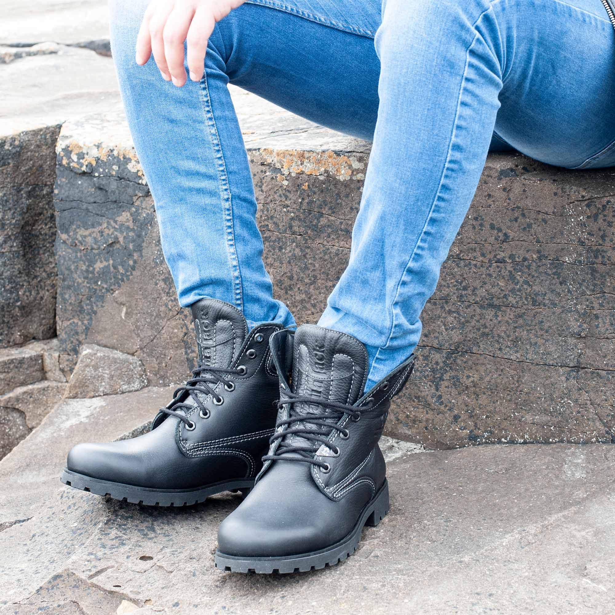 Panama Jack Men's Classic Leather Boots - Waterproof & Comfortable for Outdoor Hiking, Work & Casual Wear