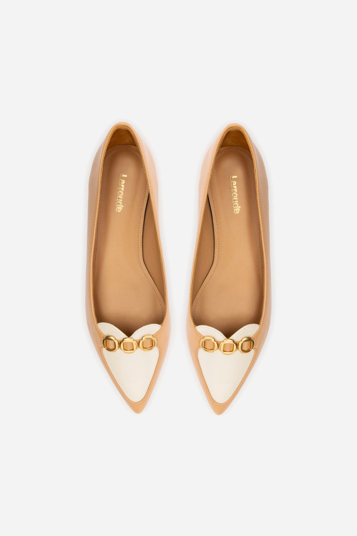 Audrey Tan Leather Flat Shoes - Comfortable & Stylish Women's Loafers for Work, Office & Casual Wear