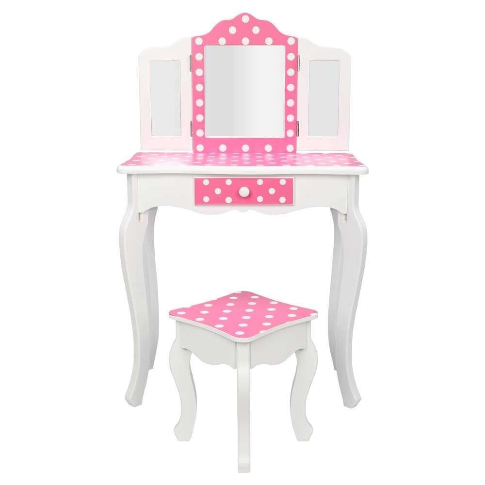 Vanity Table and Chair Set with Drawers - 2 in 1 Makeup Dressing Table for Bedroom, Home Decor & Beauty Organization | Perfect for Women's Cosmetics Storage & Daily Beauty Routine