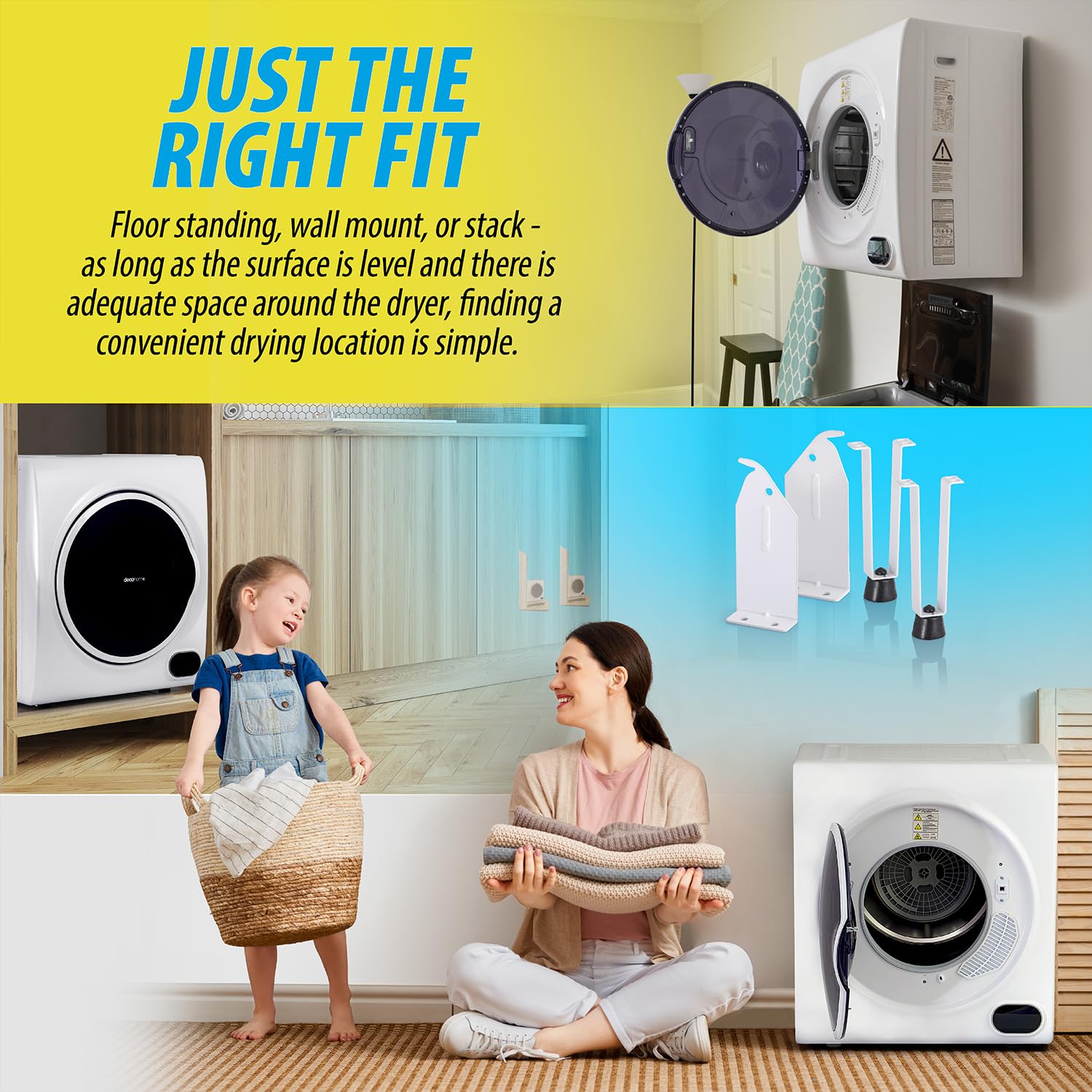 1400W Front Load Tumble Dryer with Stainless Steel Tub - 4 Drying Programs, Auto Humidity Sensor & LCD Touch Panel | Perfect for Apartments, Laundromats & Small Homes | Fast Drying & Energy Efficient