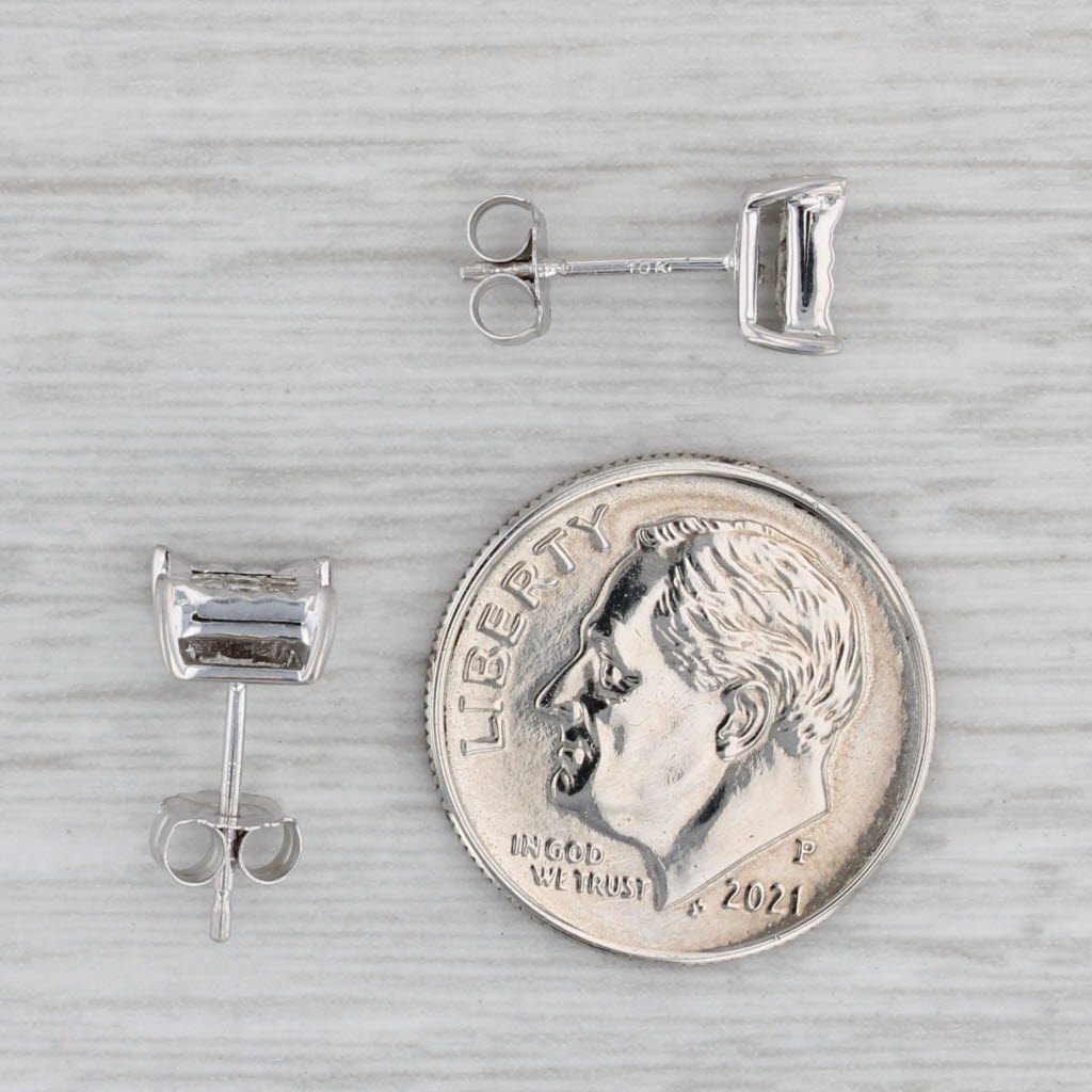 0.36ctw Princess Cut Diamond Stud Earrings in 10k White Gold - Perfect for Weddings, Anniversaries & Special Occasions