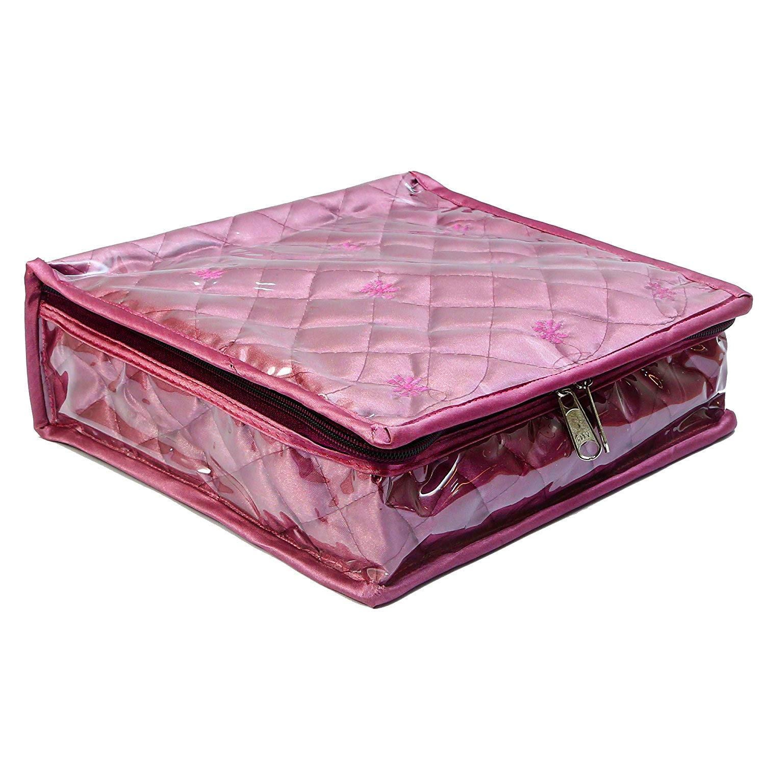 Satin Makeup Pouch for Women - Vanity Jewelry & Cosmetic Travel Organizer Bag - Portable Storage Box for Toiletries, Accessories & Essentials - Perfect for Travel, Home & On-the-Go Use (Purple)