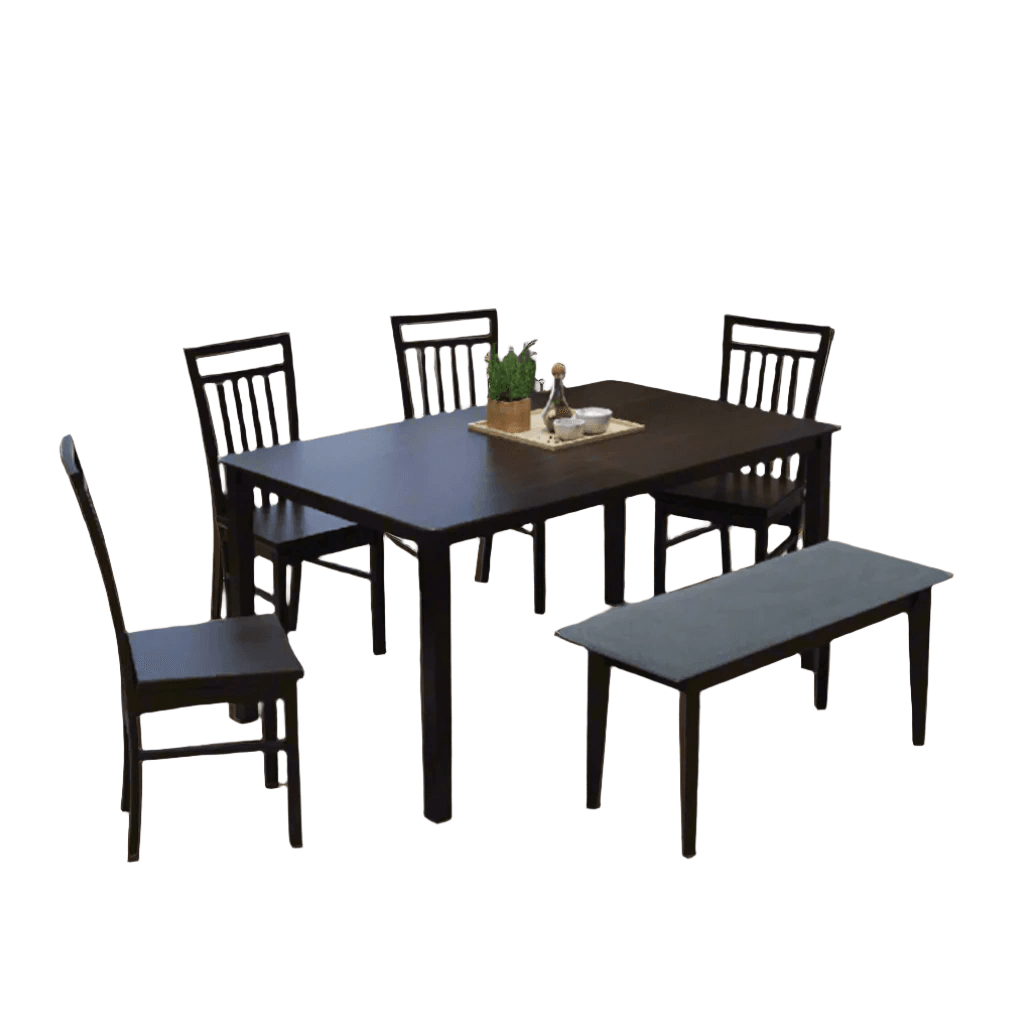 Mireille 5-Piece Wooden Dining Set - Table & 4 Chairs - Solid Wood Kitchen & Dining Room Furniture for Family Gatherings & Dinner Parties