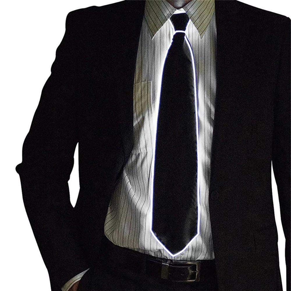 Glowing LED Light Up Tie for Men - Adjustable Flashing Necktie with Luminous Effects - Perfect for Parties, Raves, Halloween & Special Events