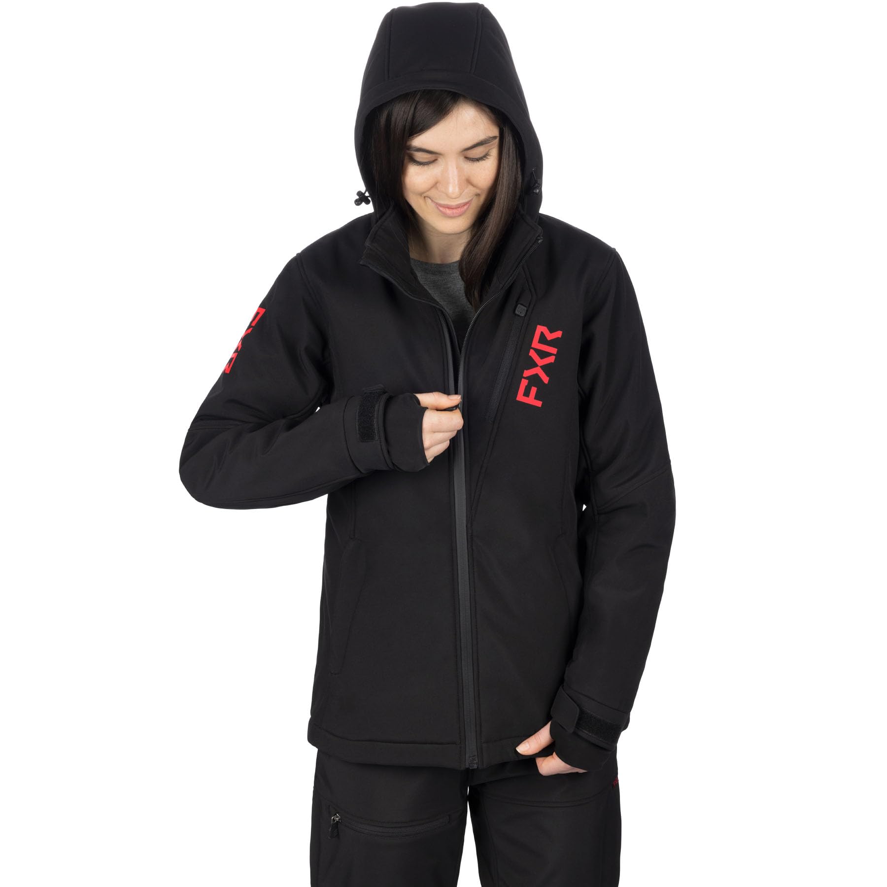 FXR Women's Vertical Pro Insulated Softshell Jacket - Waterproof Windproof Winter Jacket for Skiing, Snowboarding & Outdoor Activities (Black/Razz, X-Small) 2025 Edition
