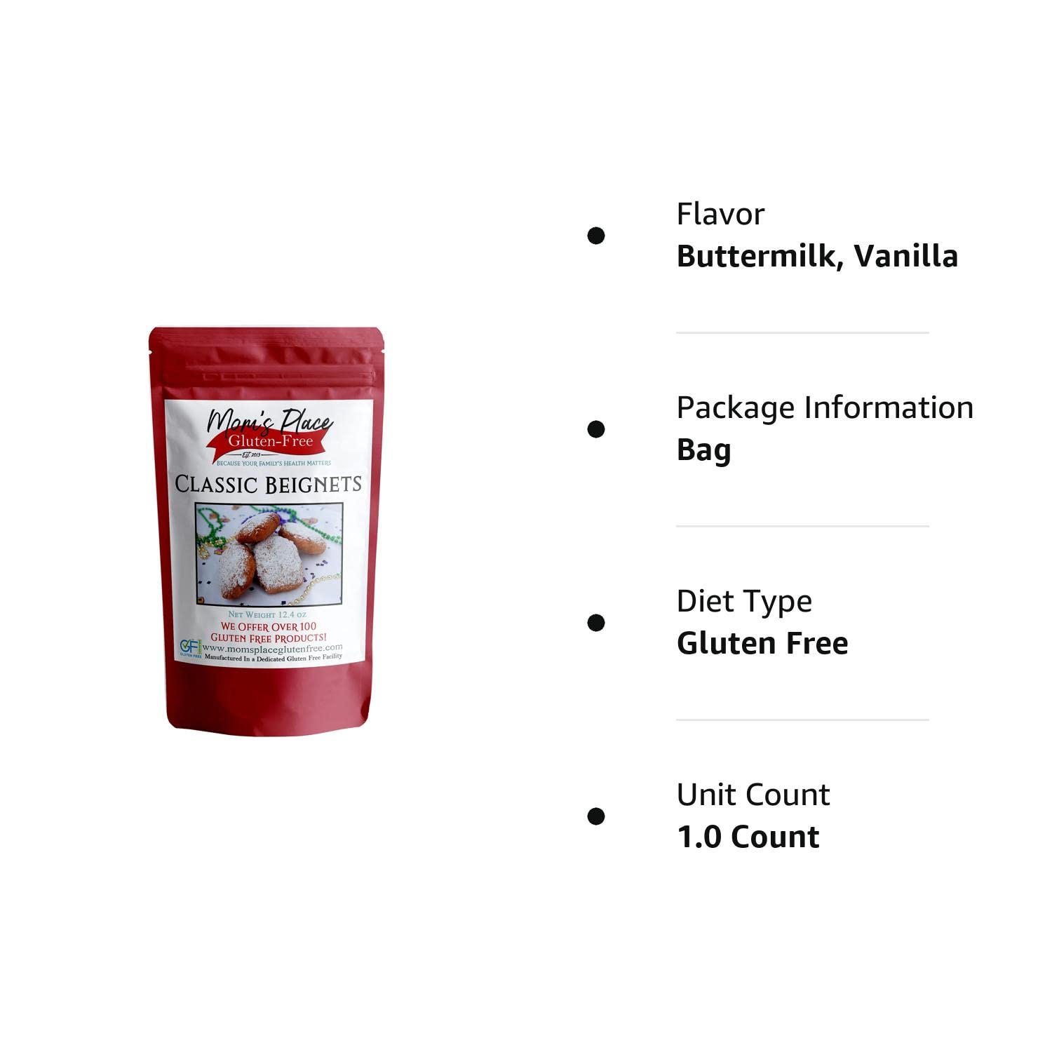 Gluten Free Classic Beignet Mix - Authentic New Orleans Style, Easy to Make, Vegan & Non-GMO - Perfect for Breakfast, Desserts & Special Occasions