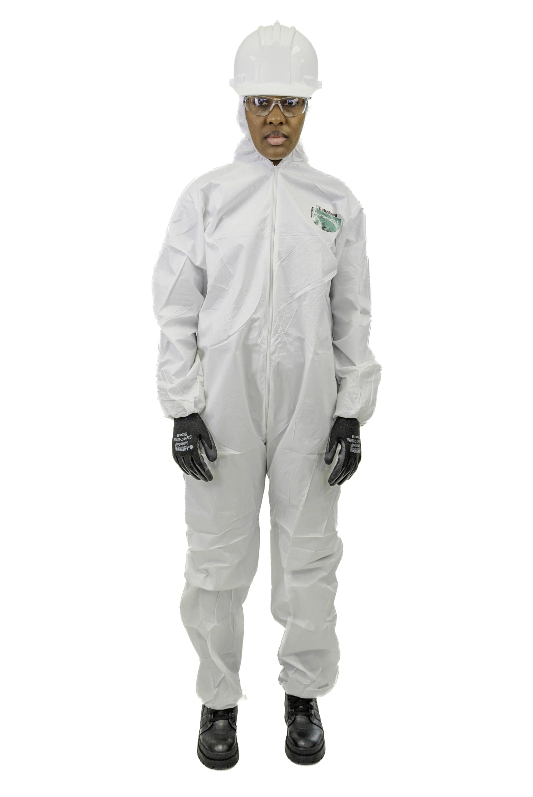 Lakeland MicroMax NS Disposable Coverall with Hood - Full Zipper, Elastic Wrists & Ankles - White PPE for Industrial, Medical & Chemical Protection