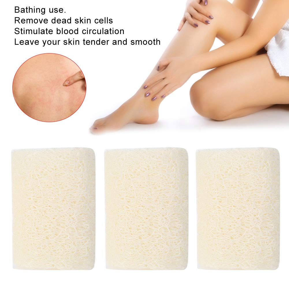 Natural Loofah Bath Sponge - Exfoliating Body Scrubber for Shower & Spa, Dead Skin Remover & Soap Holder, Multi-Purpose Kitchen Cleaning Scrubber (3inch, 6-Pack) - Perfect for Home, Travel & Gifts