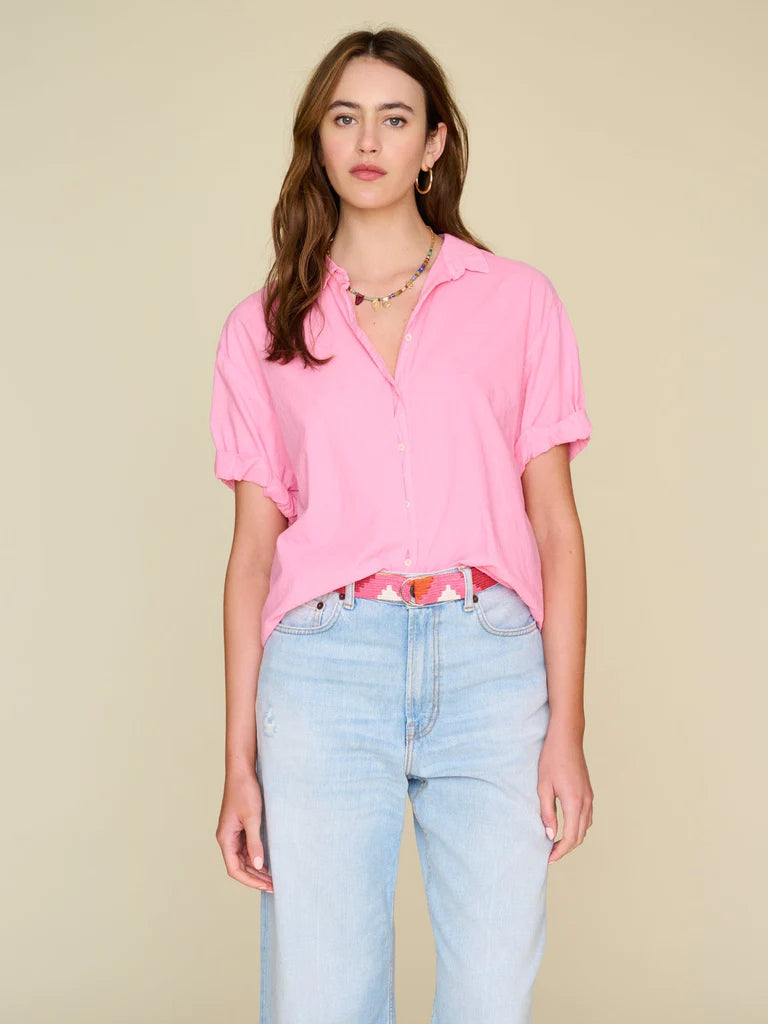 Channing Shirt Rose Mallow Floral Print Women's Blouse - Perfect for Office Wear, Date Nights & Spring Outfits