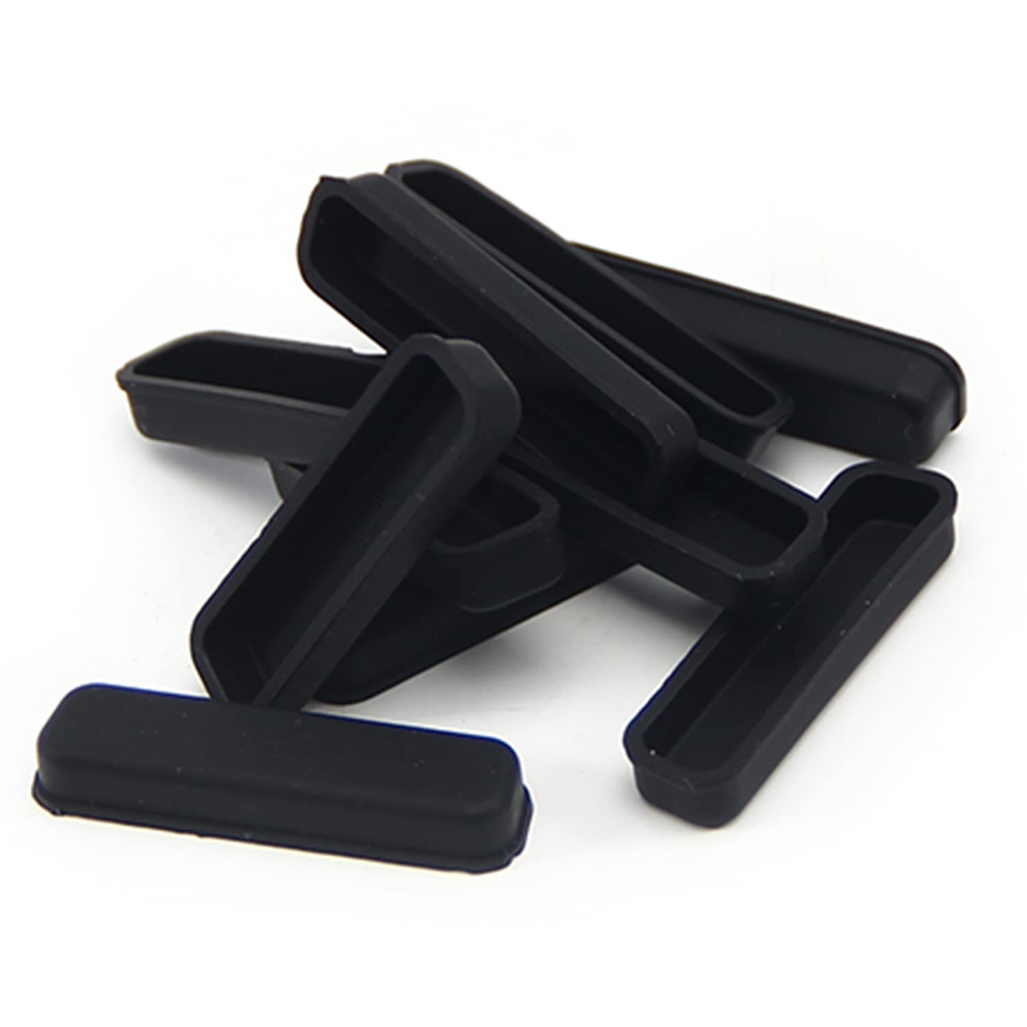 Fielect 5-Pack Black DB-25 Silicone Dust Covers for Parallel Printer Ports - 40x10x5mm Anti-Dust Protector Caps | Perfect for Office Equipment, Computer Accessories & Electronics Protection