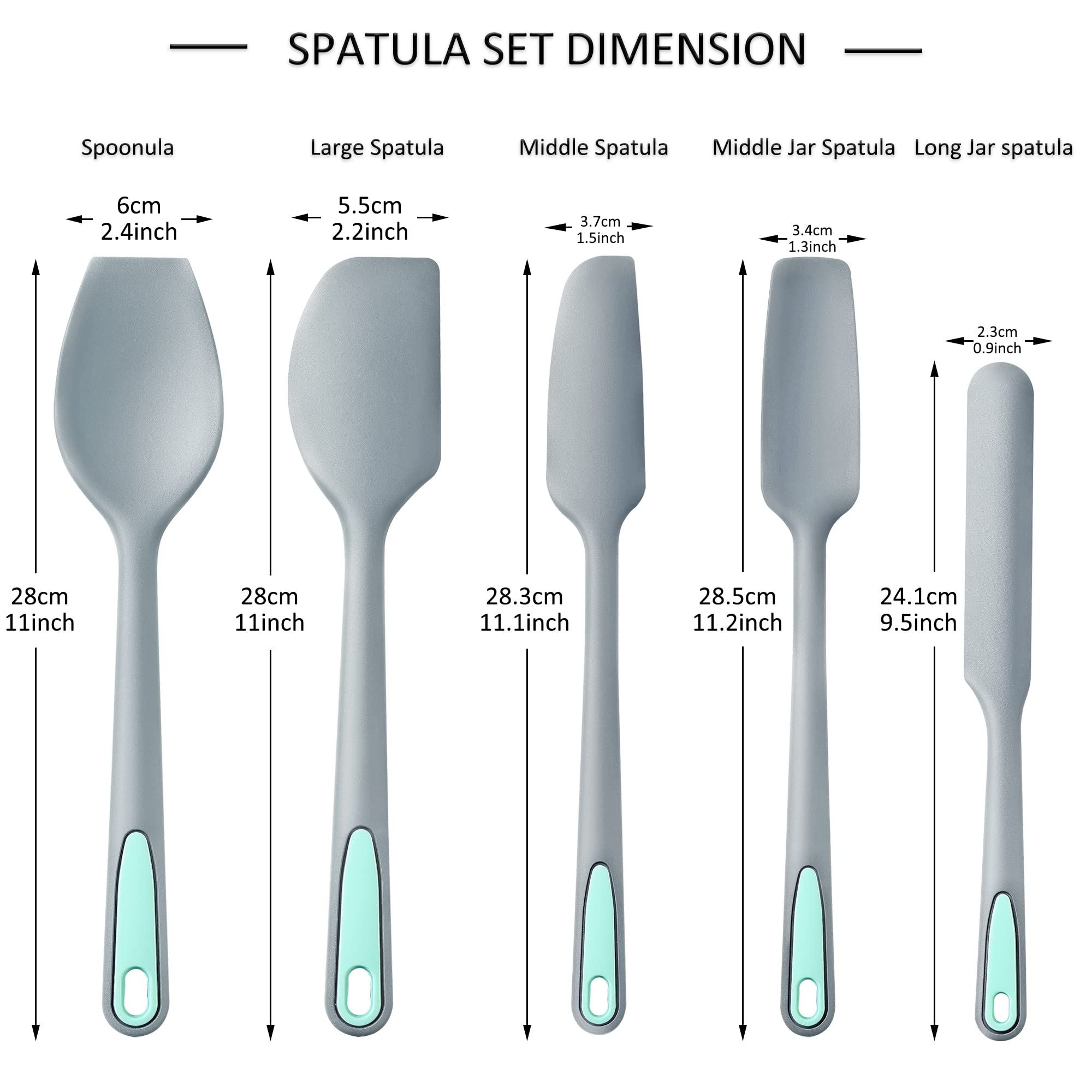 7-Piece Seamless Silicone Spatula Set - Heat Resistant, Non-Stick Kitchen Utensils for Baking, Cooking & Mixing - Perfect for Cake Decorating, Flipping Pancakes & Scraping Bowls