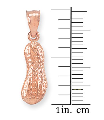 10K Rose Gold Peanut Charm Pendant Necklace - Dainty Jewelry Gift for Women, Girls | Perfect for Birthdays, Anniversaries & Everyday Wear