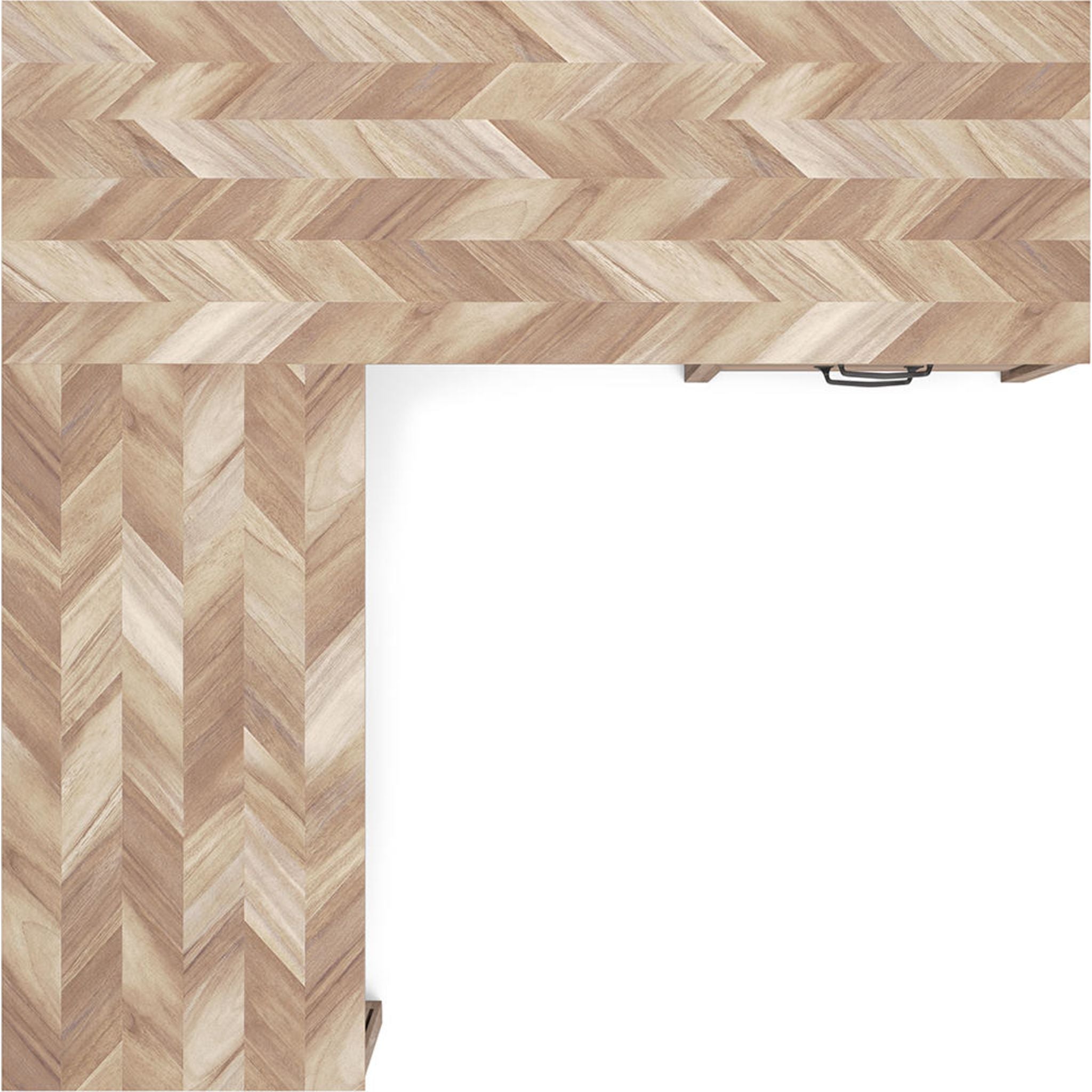 Battelle Modern Wooden Office Desk in Tan - Stylish Home & Office Workspace for Professionals & Remote Workers