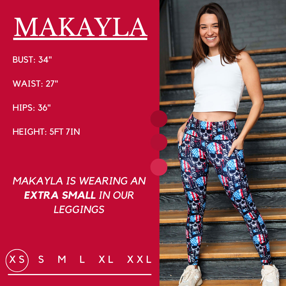 United Skulls Printed Leggings - High Waist Yoga Pants for Women, Halloween Costume, Gothic Fashion & Workout - Perfect for Gym, Dance & Cosplay