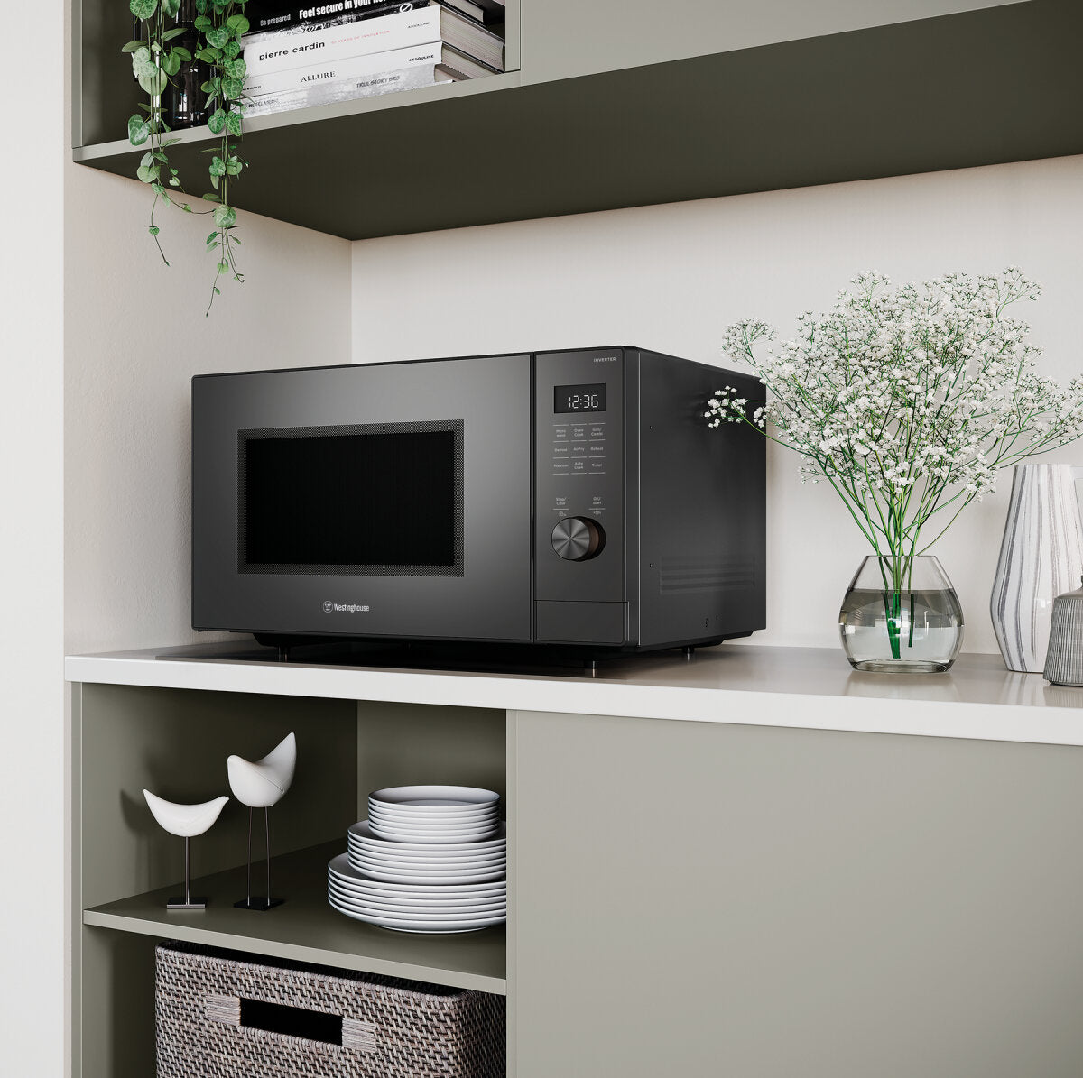 Westinghouse 42L Dark Grey Freestanding Convection Microwave Oven WMC4207GA - Countertop Microwave for Kitchen, Home, Office & Dorm | Fast Cooking & Reheating | Stylish & Space-Saving Design