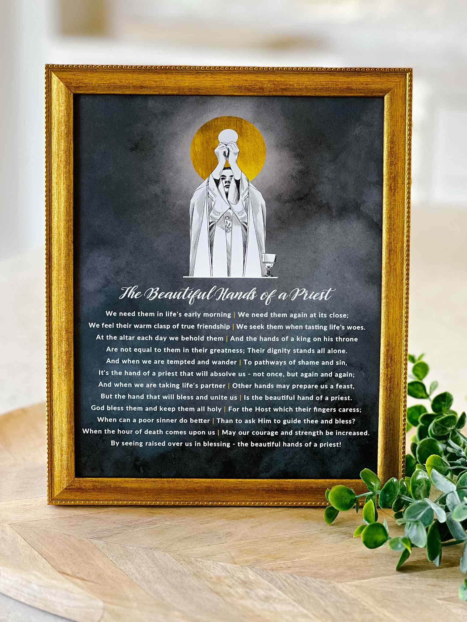 Priest's Beautiful Hands Art Print - Religious Wall Decor for Church, Home & Office - Perfect for Sacred Spaces & Spiritual Inspiration