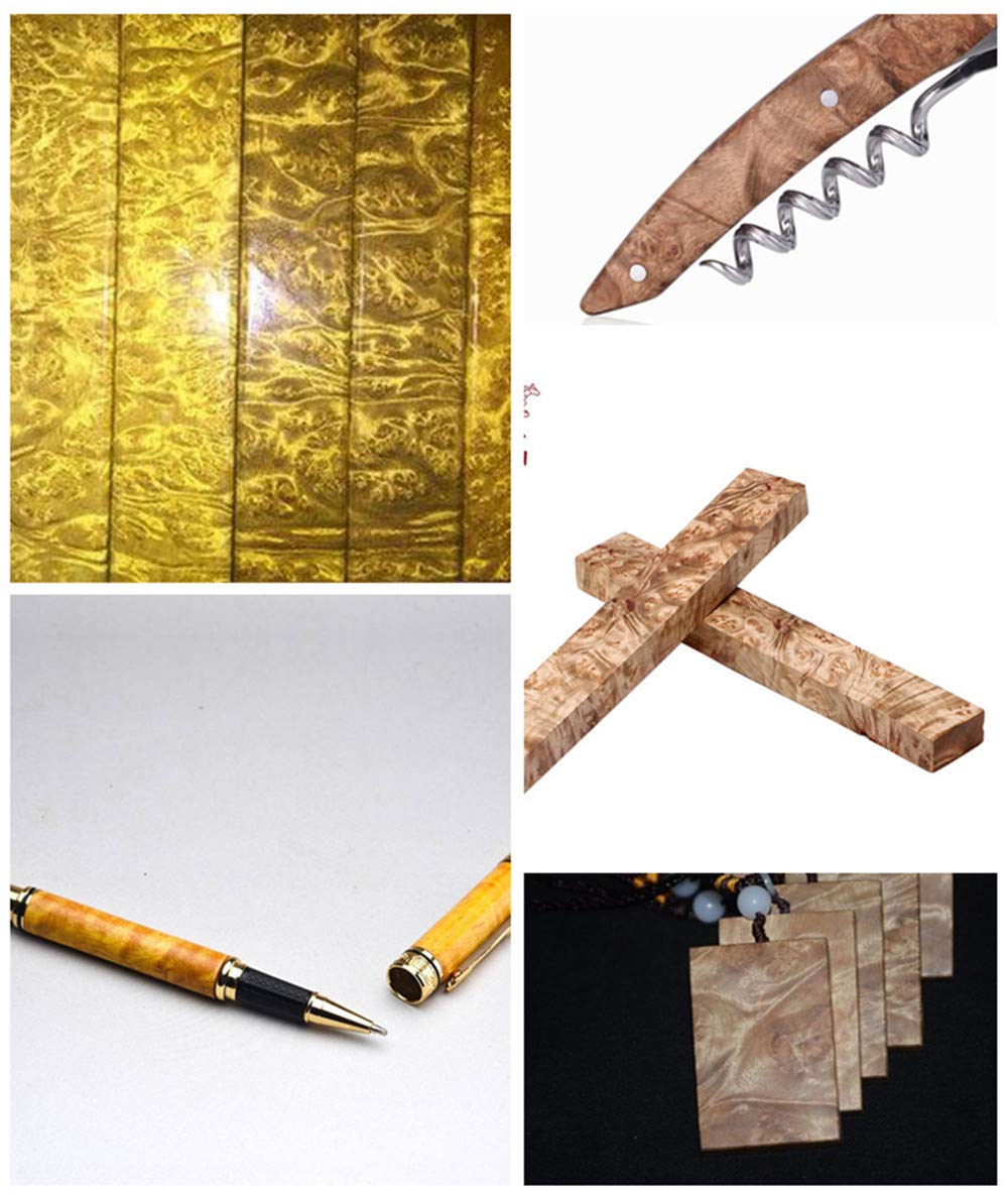 Premium Burma Golden Camphor Wood Knife Handle Scales - 12x4x3cm DIY Custom Sword & Knife Grips Material for Blank Blades - Unique Natural Wood Texture - Perfect for Knife Making, Woodworking Projects & Handcrafted Gifts