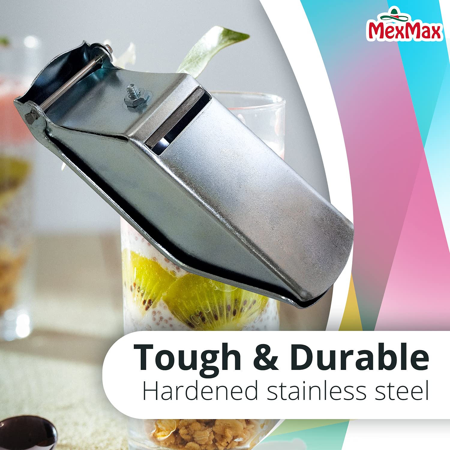 Premium CHAMPS Manual Ice Shaver - Stainless Steel Blade Handheld Ice Crusher for Snow Cones, Granitas & Mexican Raspados - Durable Tinned Ice Scraper for Home Bars, Cocktails & Desserts - Silver One Size (Mexican Kitchen Essential)