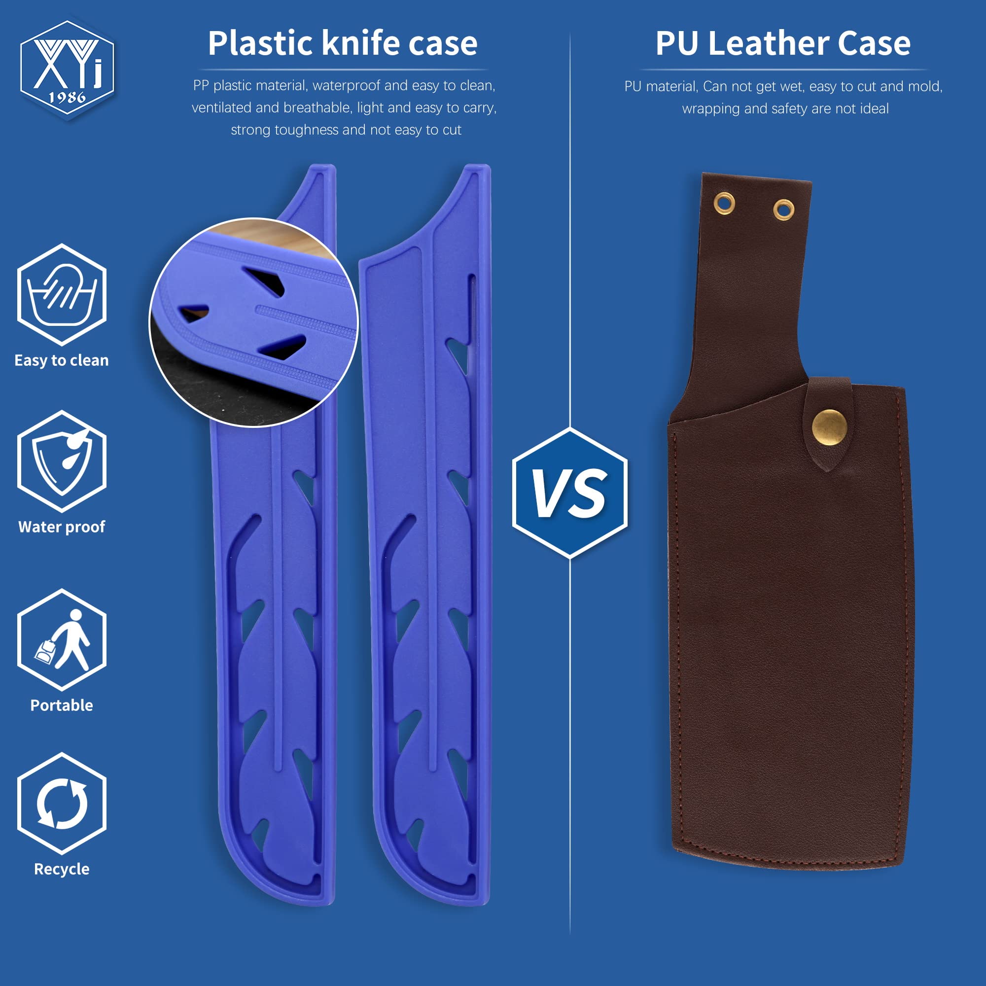 2-Pack Universal Safety Knife Covers - Blue Blade Guards for 8