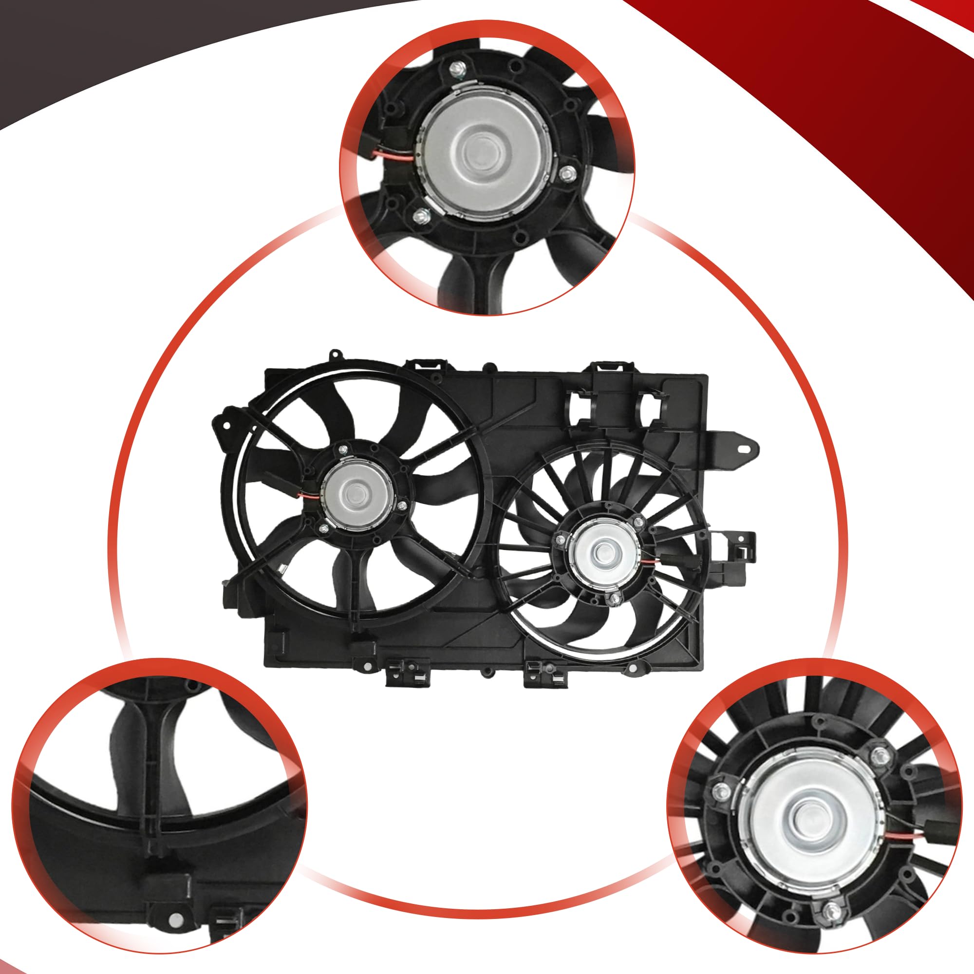 PartsFlow Engine Radiator Cooling Fan Assembly Compatible with 2006-2008 Chevrolet Equinox & Pontiac Torrent 621-052 - Perfect for Engine Cooling System Repair & Maintenance