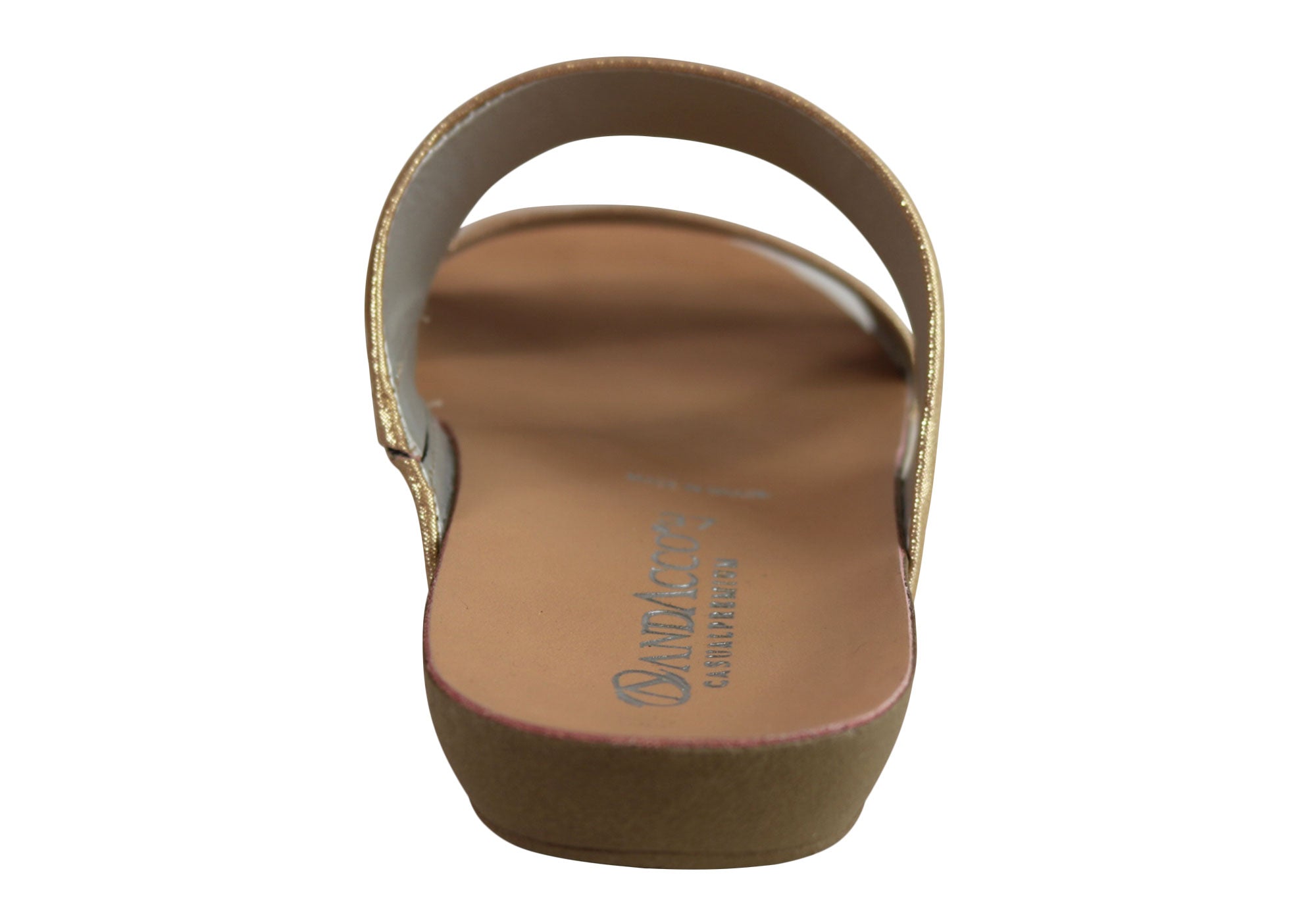 Andacco Mirage Women's Comfortable Leather Flat Sandals Slides - Handmade in Brazil - Perfect for Beach, Vacation & Summer Casual Wear