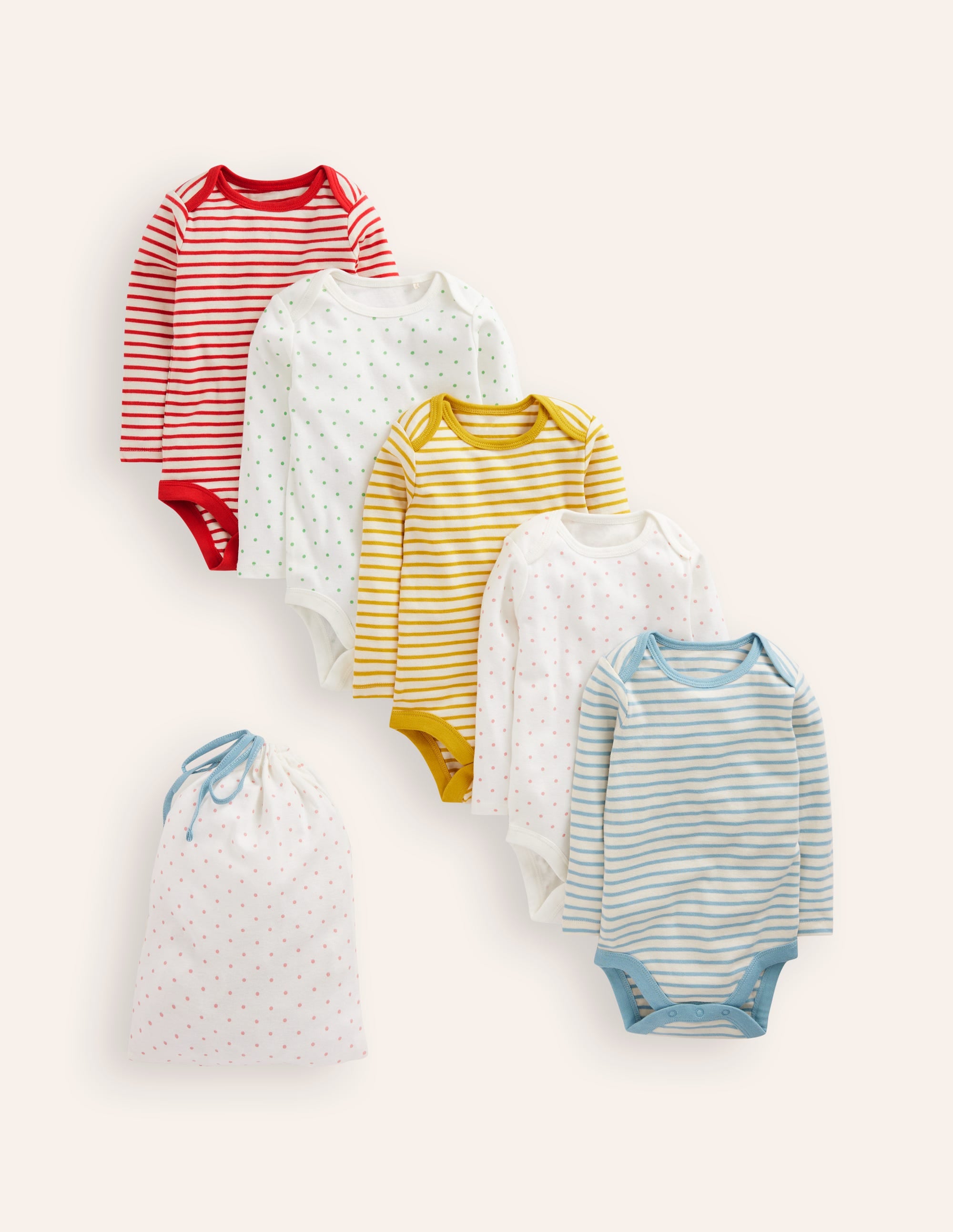 5-Pack Rainbow Stripes Bodysuits for Babies - Soft Cotton Onesies for Newborns & Infants - Perfect for Playtime, Photos & Everyday Wear
