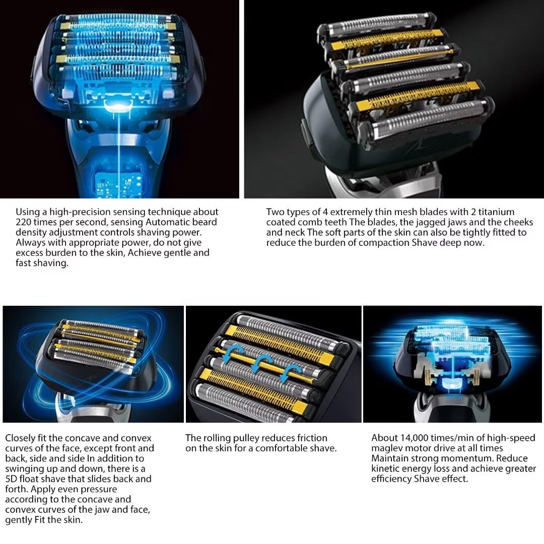 GRABOTE 2024 Replacement Shaver Outer Foil Set for Panasonic ARC6 ES-LS9A-K/ES-LS8A-K/WES9600P/ES9600 Models - Universal Shaving Foil Replacement for Smooth Shaving at Home or Travel