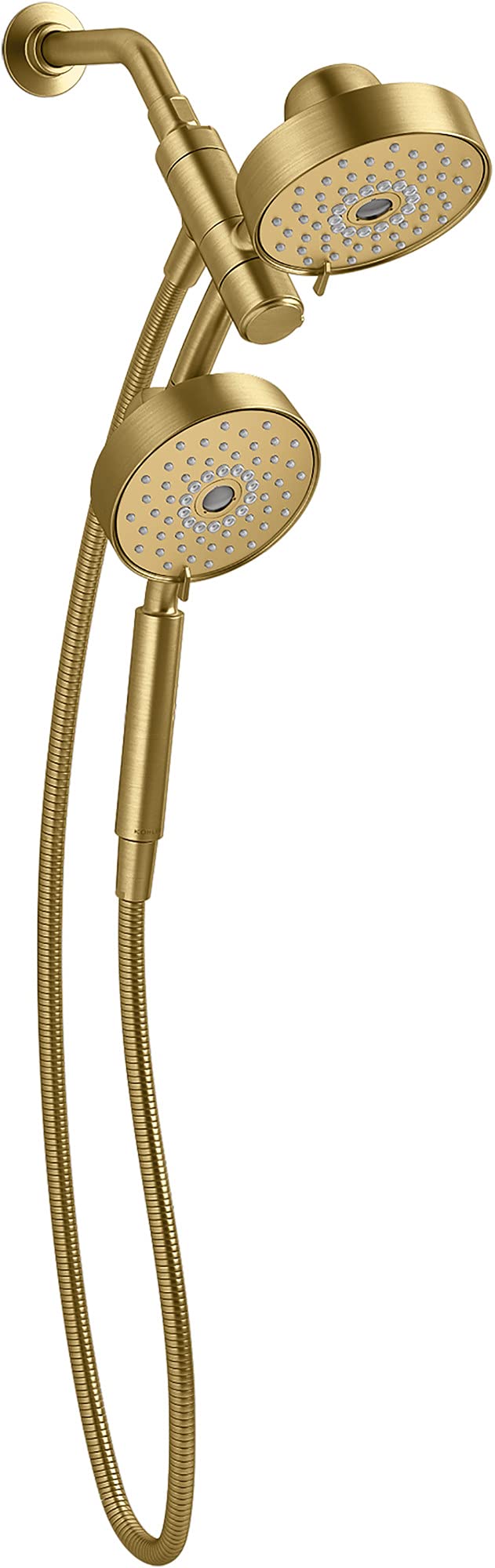 KOHLER 23219-2MB Purist 2-in-1 Multi Function Shower Kit with Adjustable Showerhead & Handheld Shower, Rotating Rail, Vibrant Brushed Moderne Brass, 2.5 GPM - Perfect for Modern Bathroom Renovation and Spa-Like Shower Experience