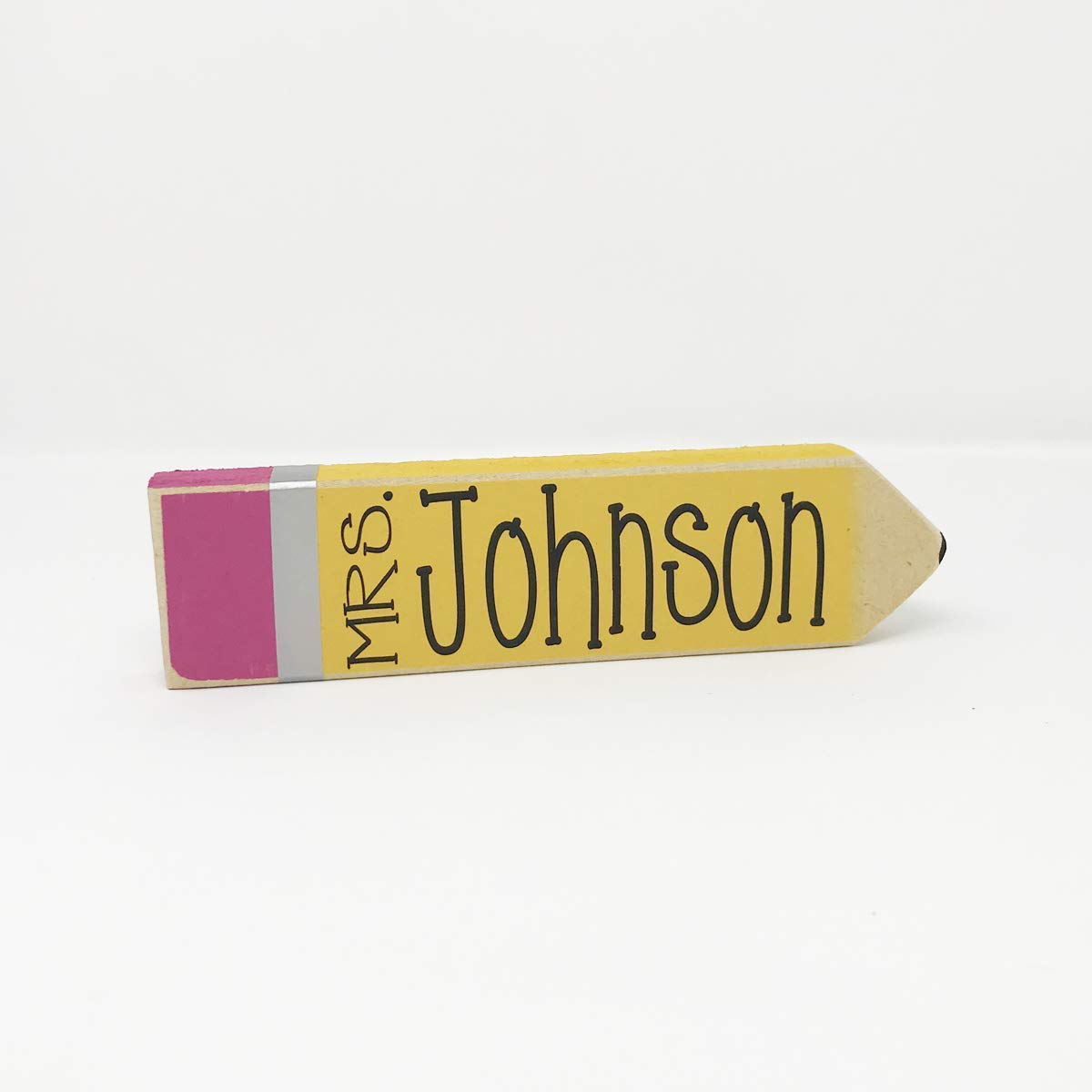 Personalized Teacher Pencil Sign - Custom Desk Name Plate for Educators - Perfect Teacher Appreciation Gift for Classroom, Office & School Events