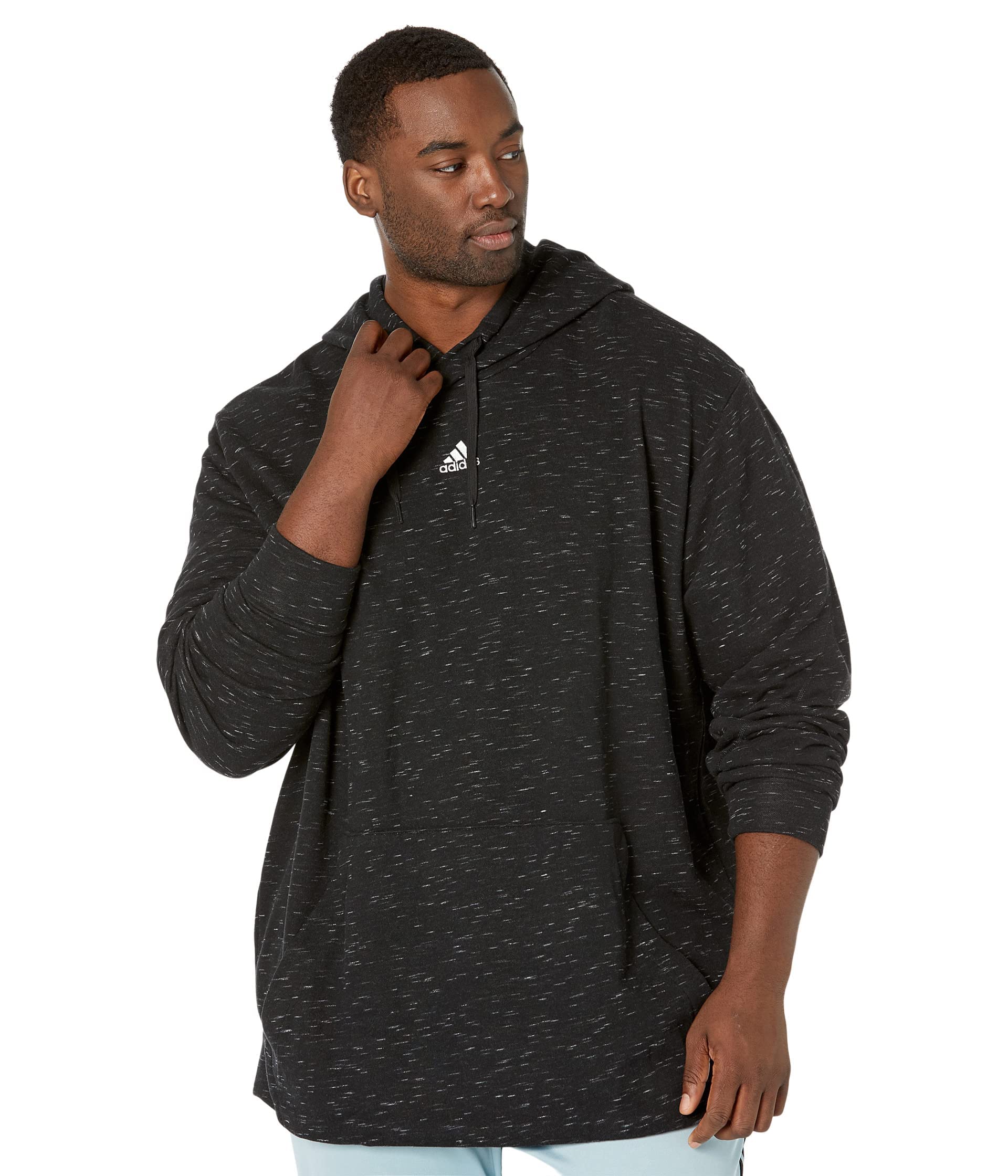 Adidas Men's Essentials Mélange Hoodie - Soft Cotton Blend Pullover Sweatshirt for Casual Wear, Gym & Street Style